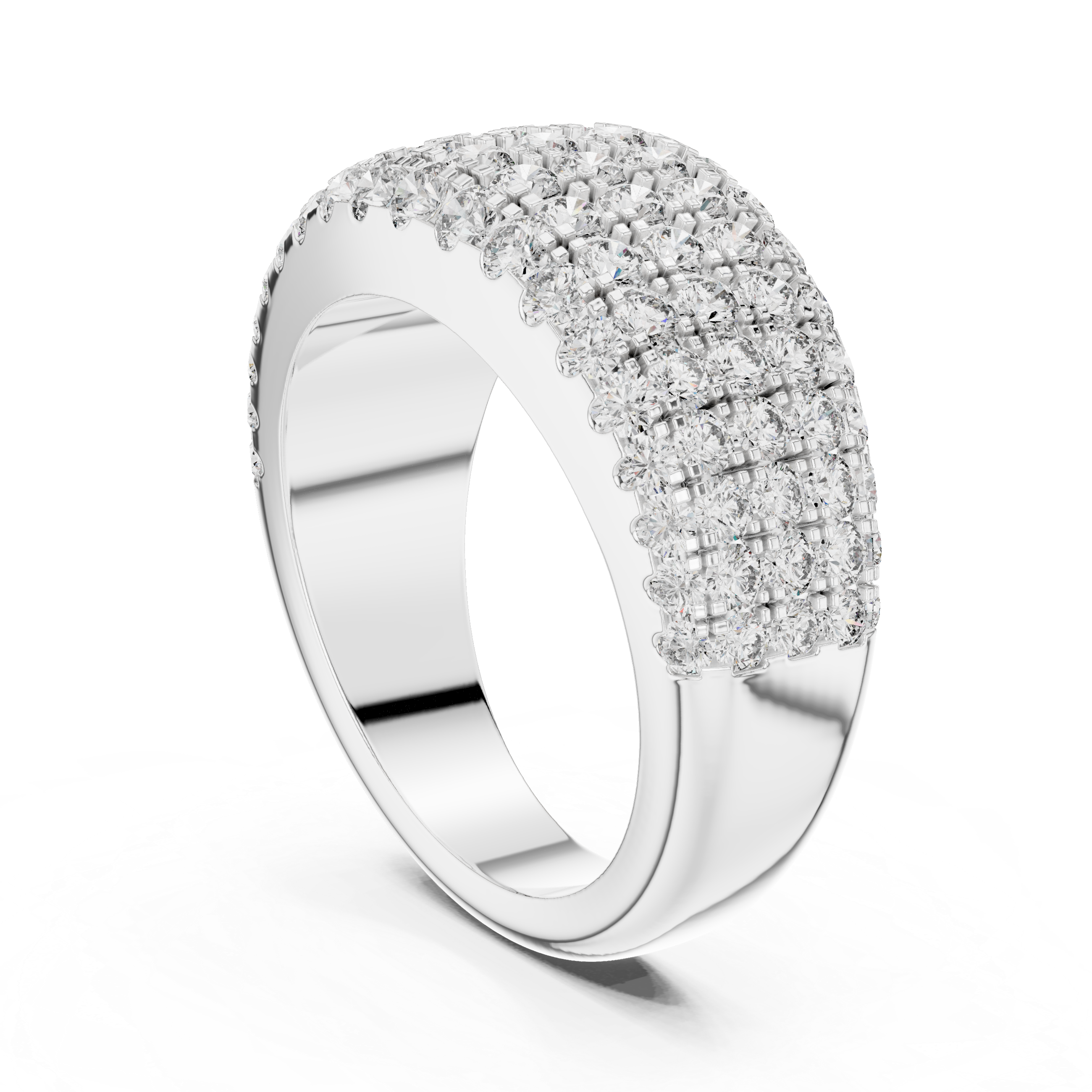 Multi-Row Pavé Diamond Dome Ring