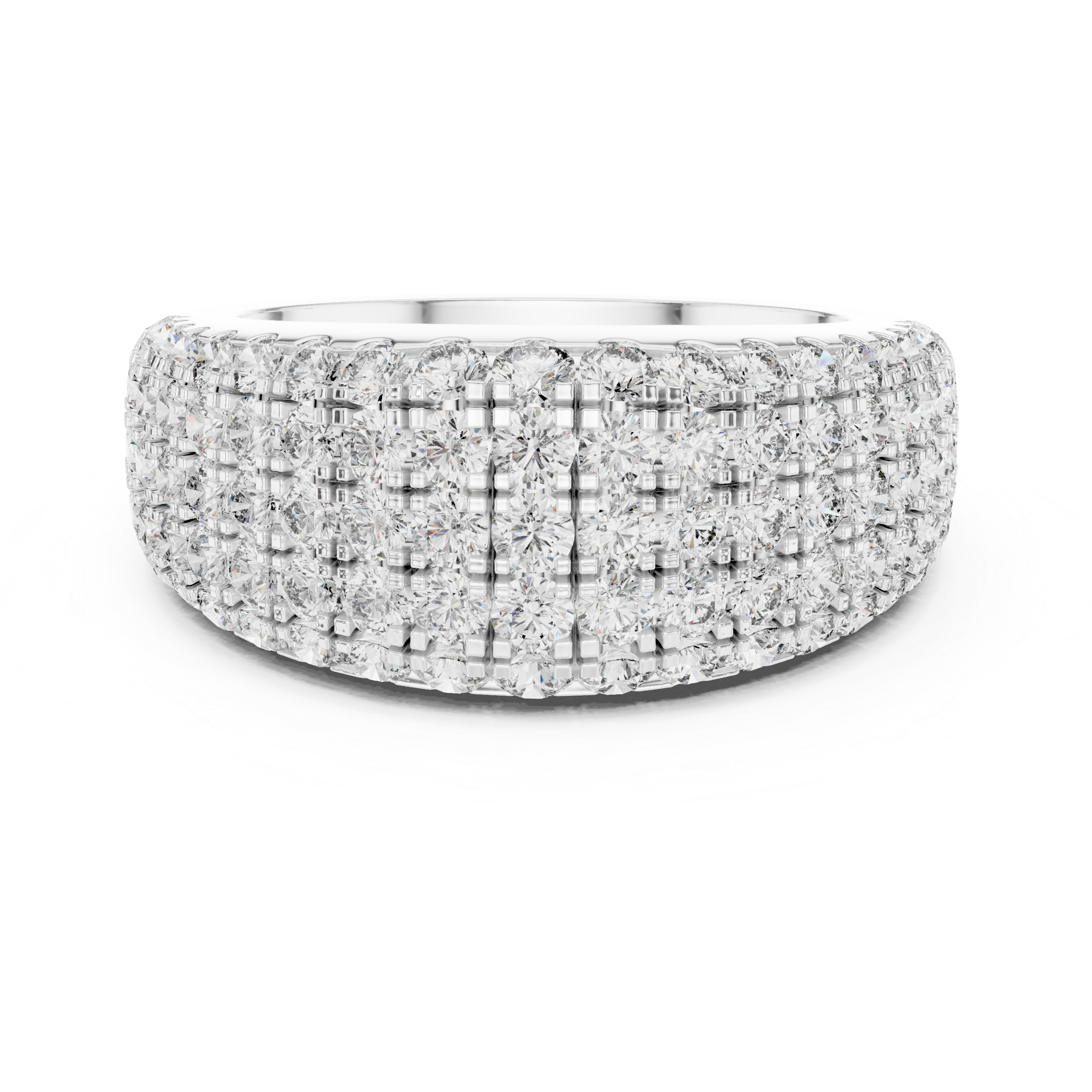 Multi-Row Pavé Diamond Dome Ring