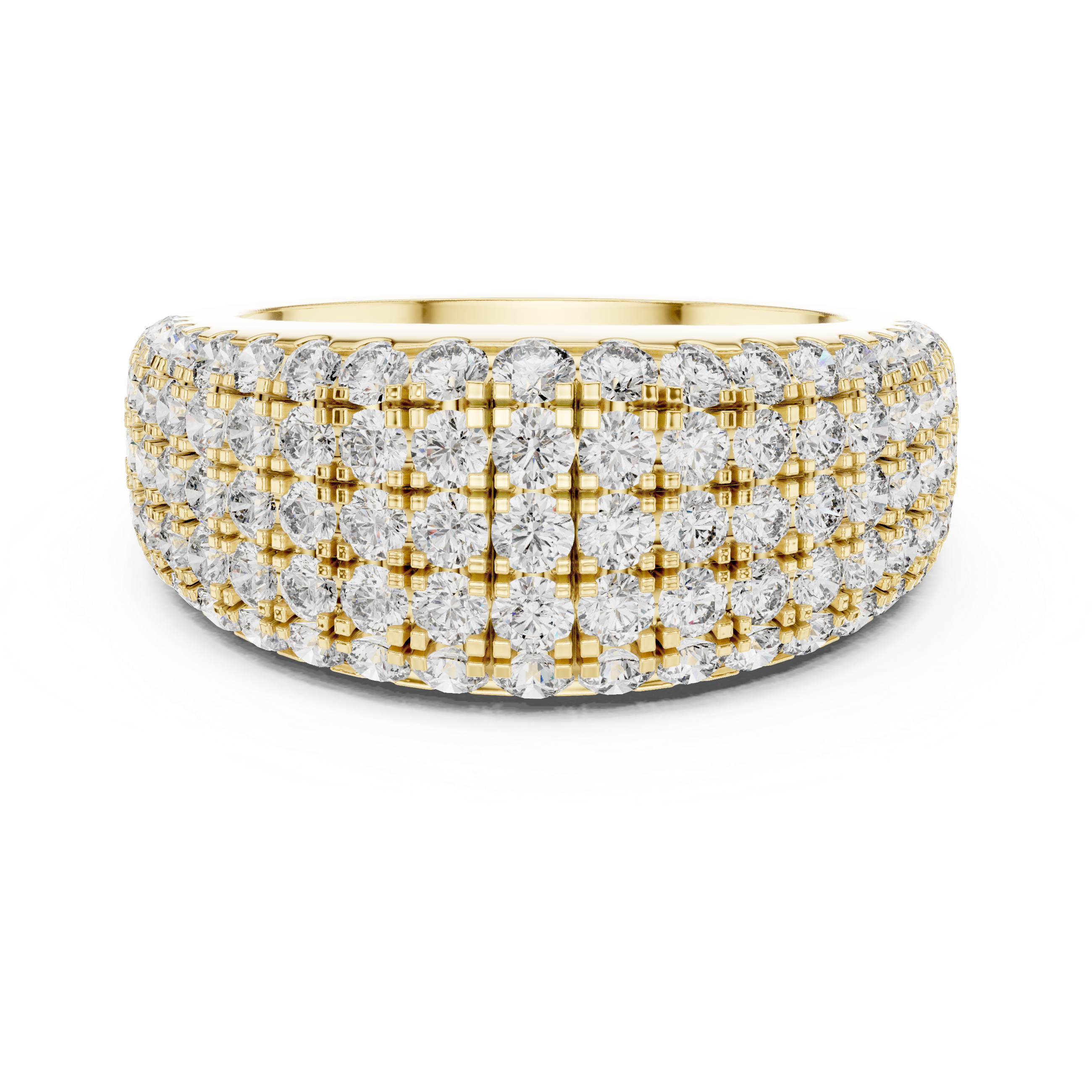 Multi-Row Pavé Diamond Dome Ring