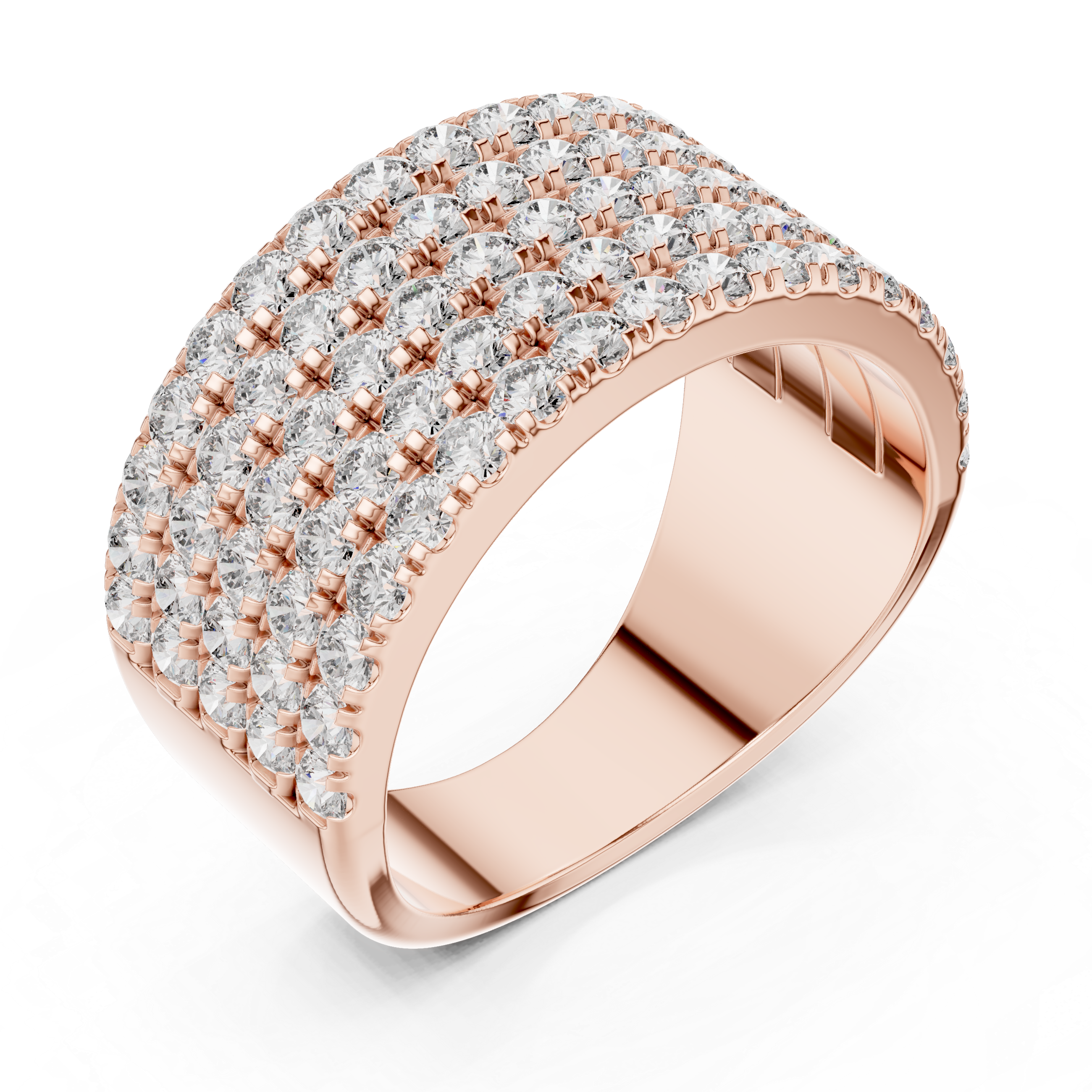 Multi-Row Diamond Pavé Statement Ring