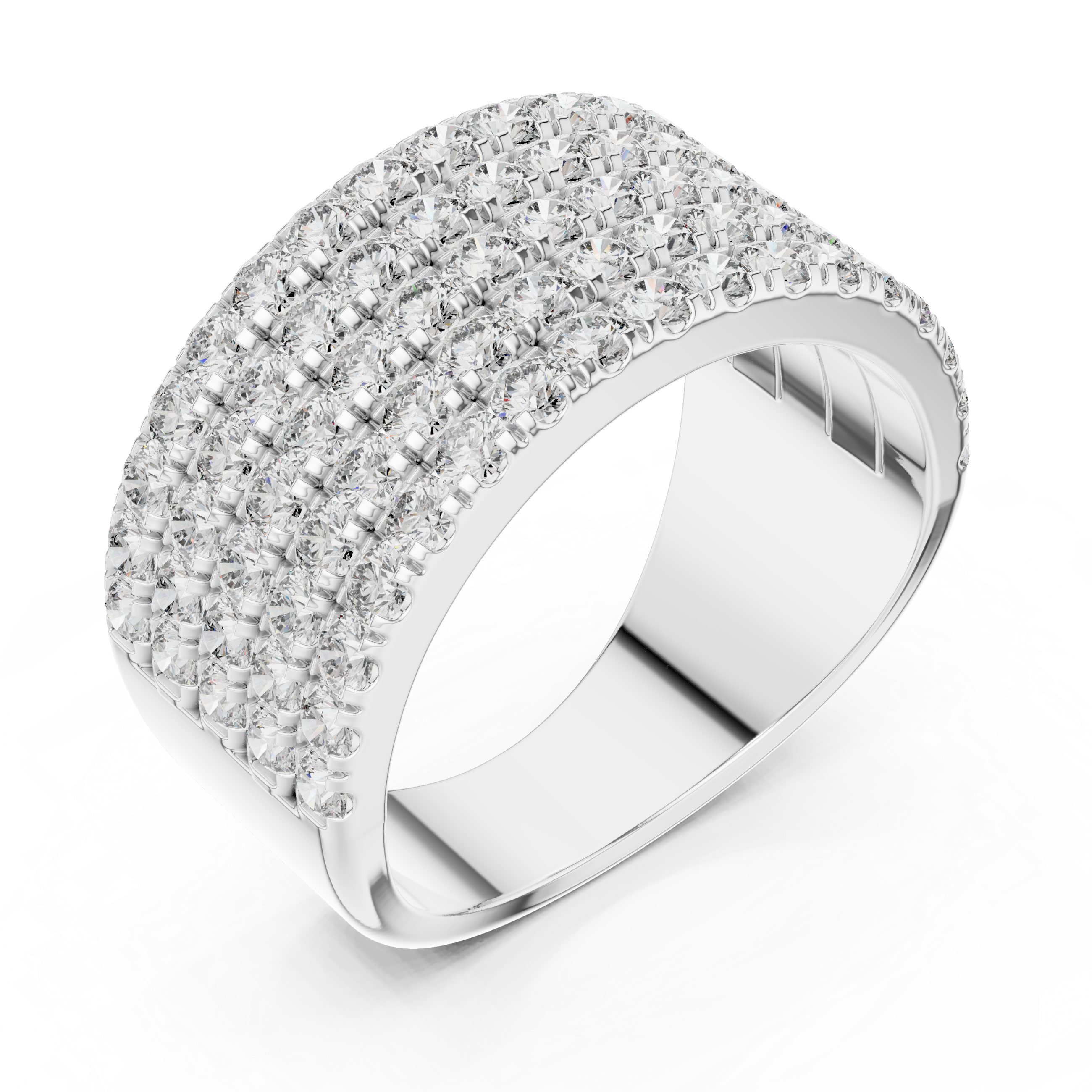 Multi-Row Diamond Pavé Statement Ring