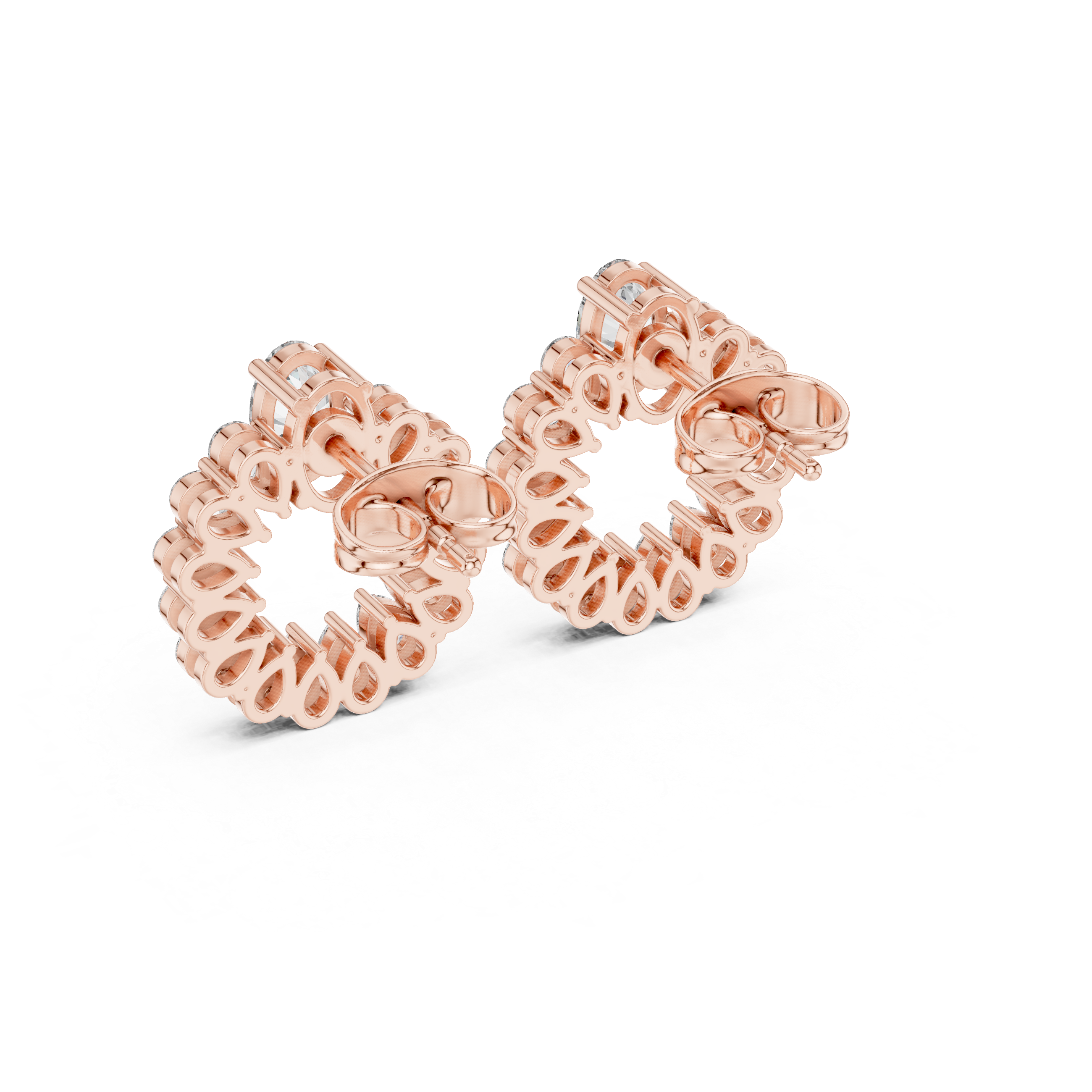 Radiant Diamond Halo Earrings