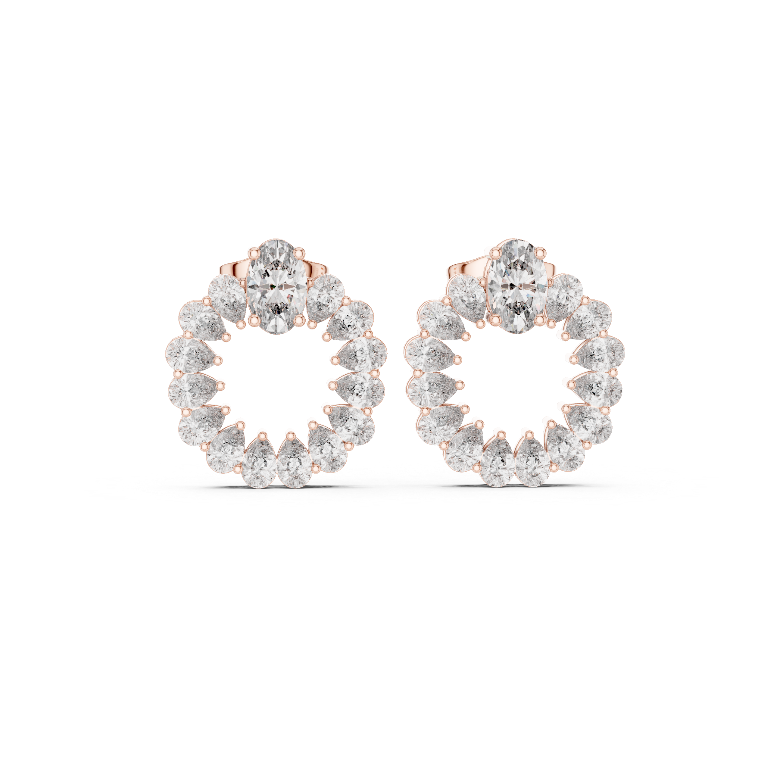 Radiant Diamond Halo Earrings