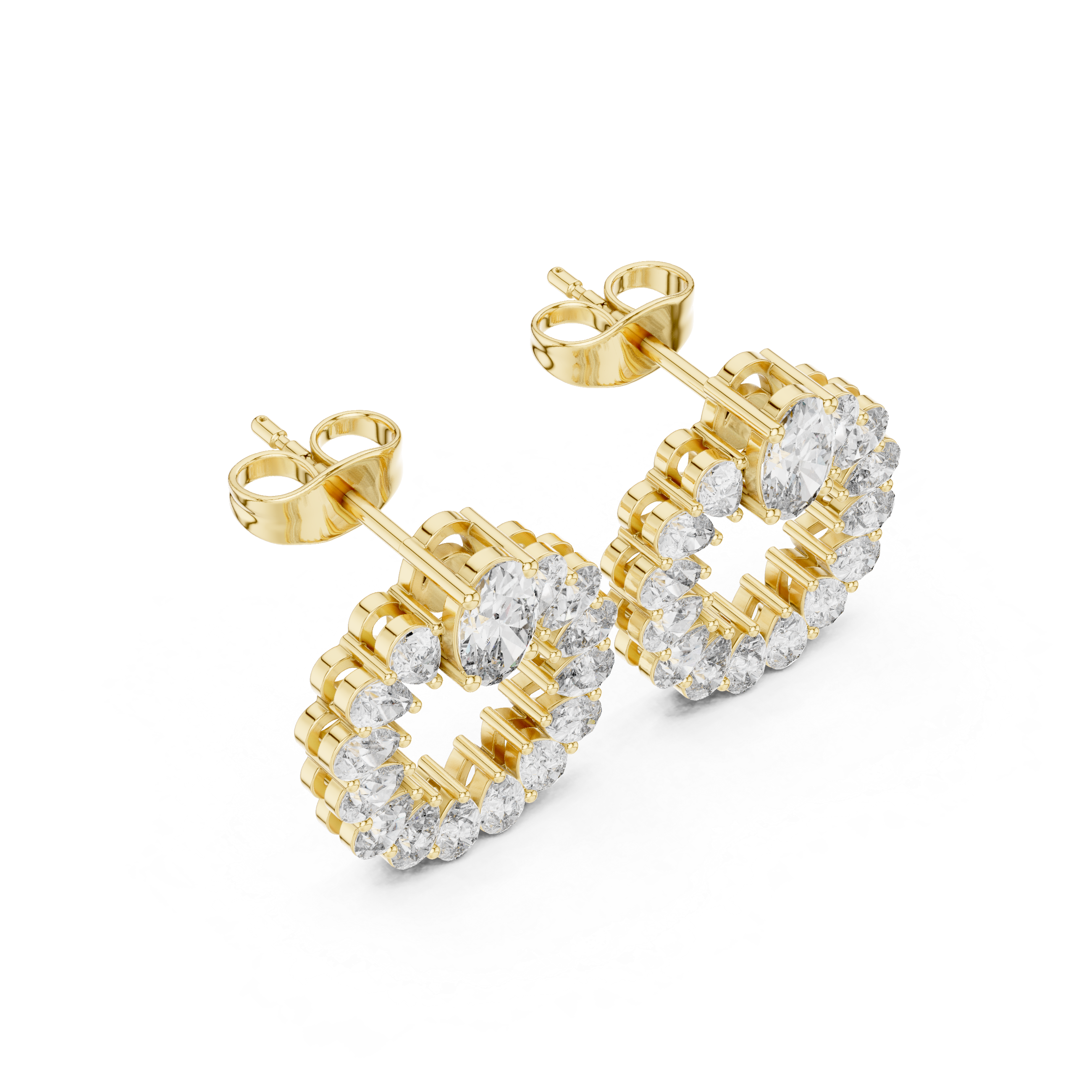 Radiant Diamond Halo Earrings