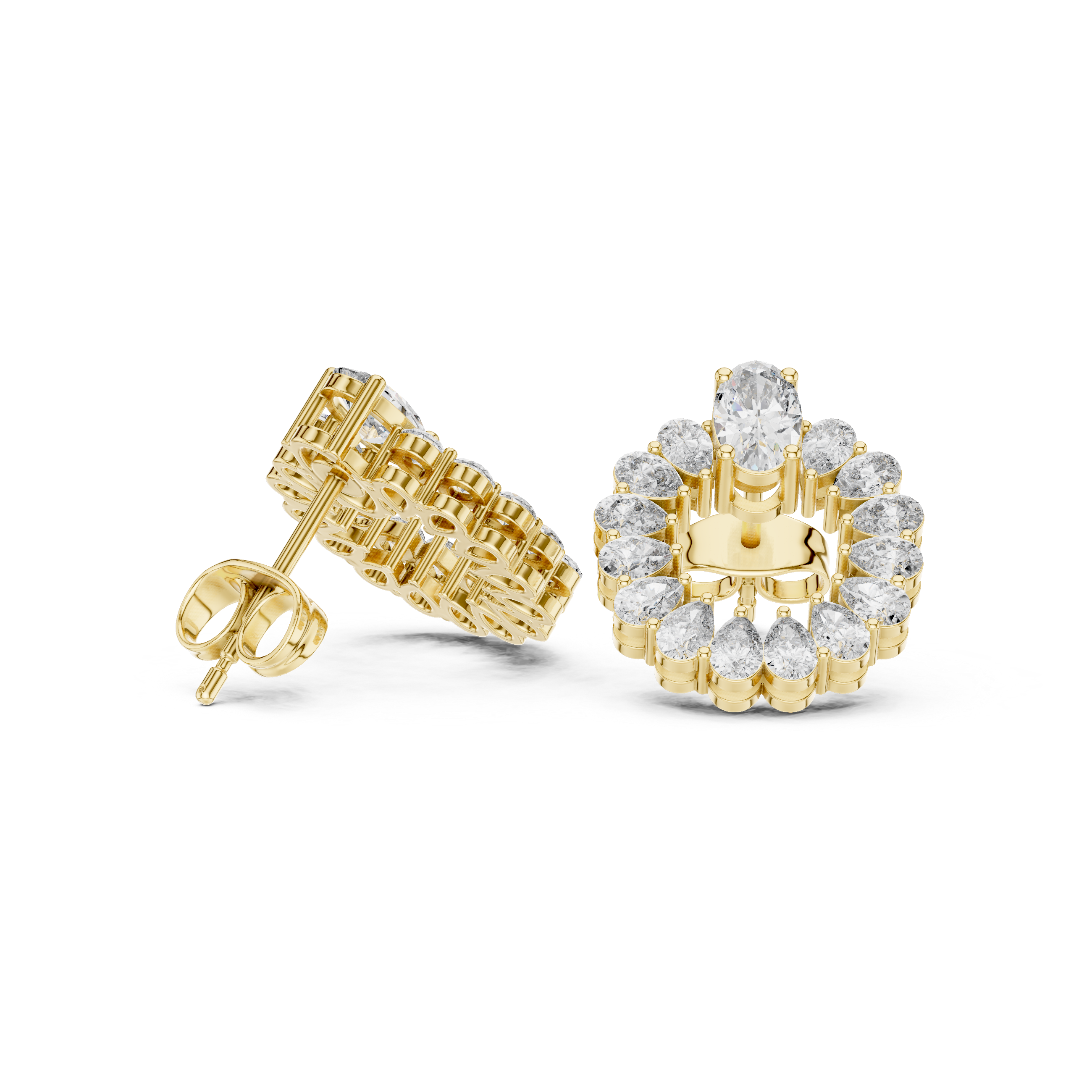 Radiant Diamond Halo Earrings
