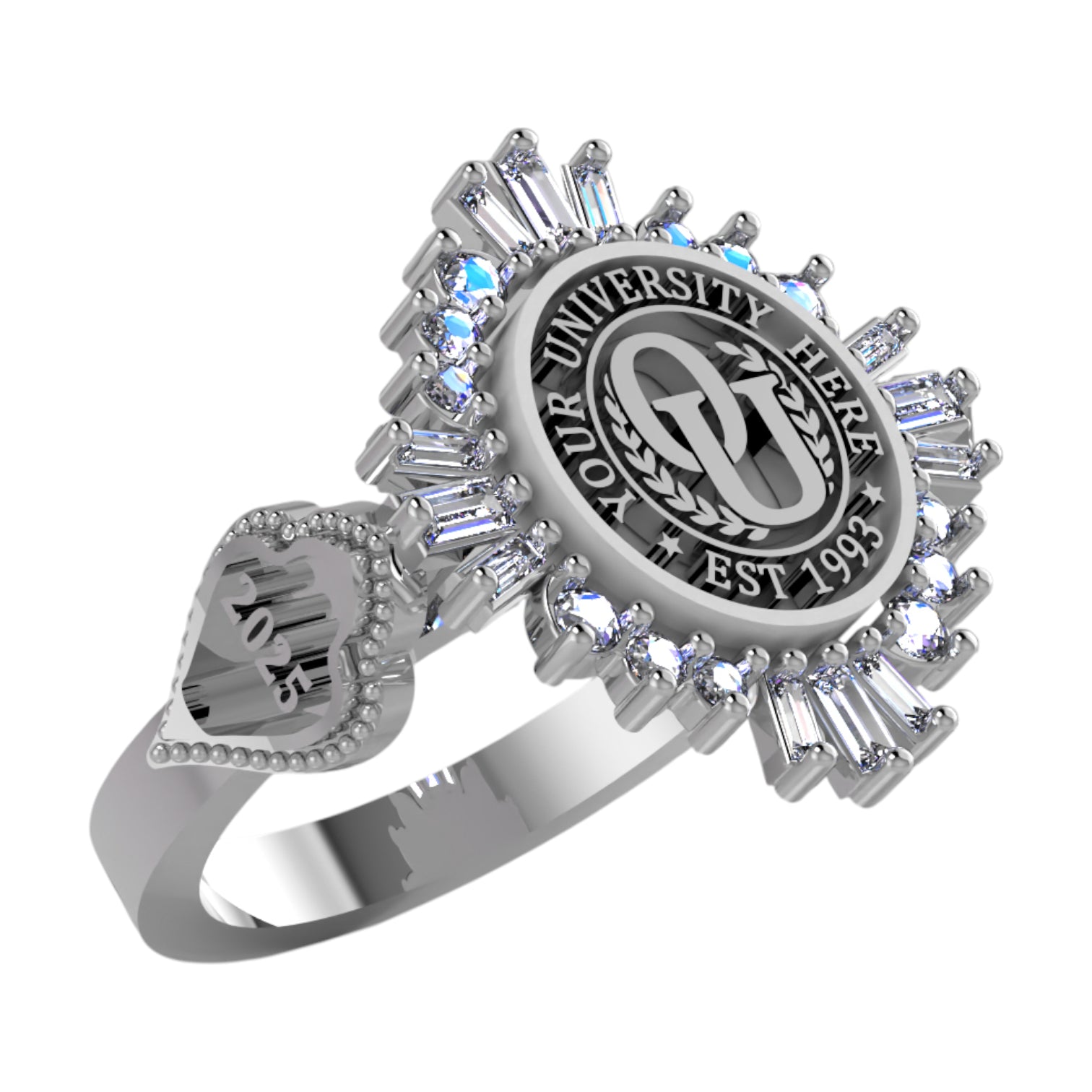 Custom Graduation Ring | Solid Gold & Sterling Silver University Keepsake