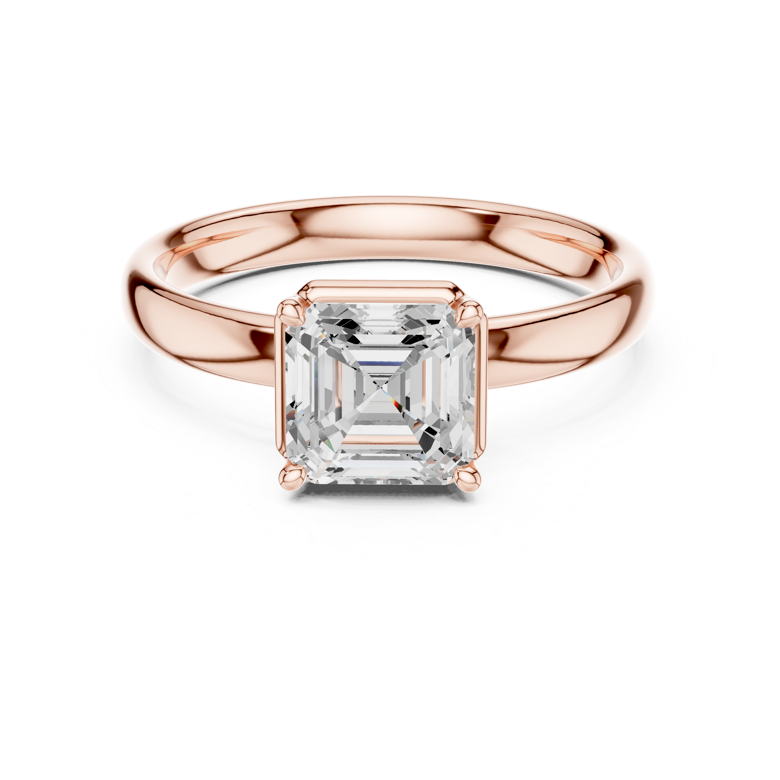 Asscher Cut Solitaire Ring – Classic Minimal Prong Setting