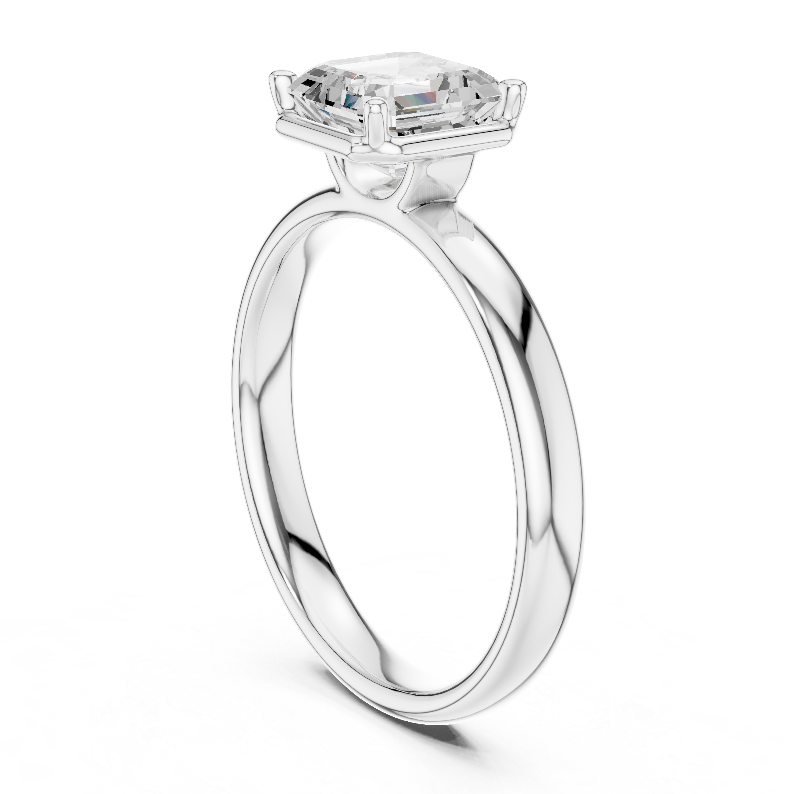 Asscher Cut Solitaire Ring – Classic Minimal Prong Setting