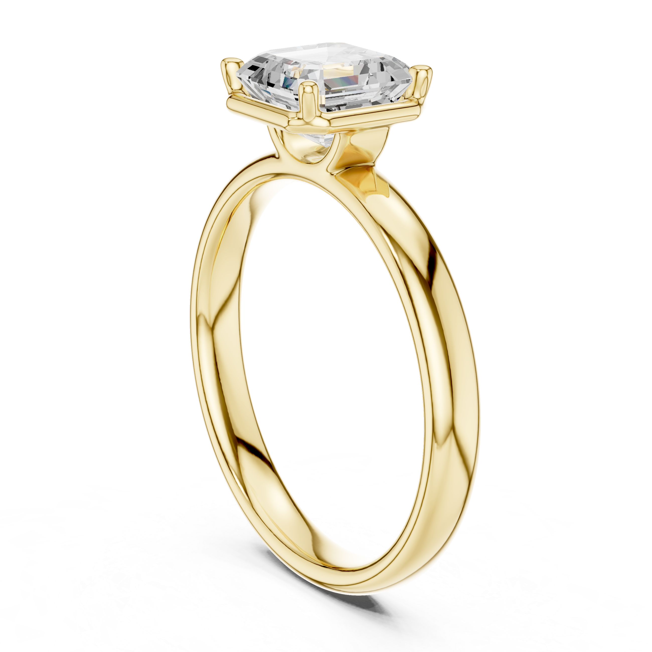 Asscher Cut Solitaire Ring – Classic Minimal Prong Setting