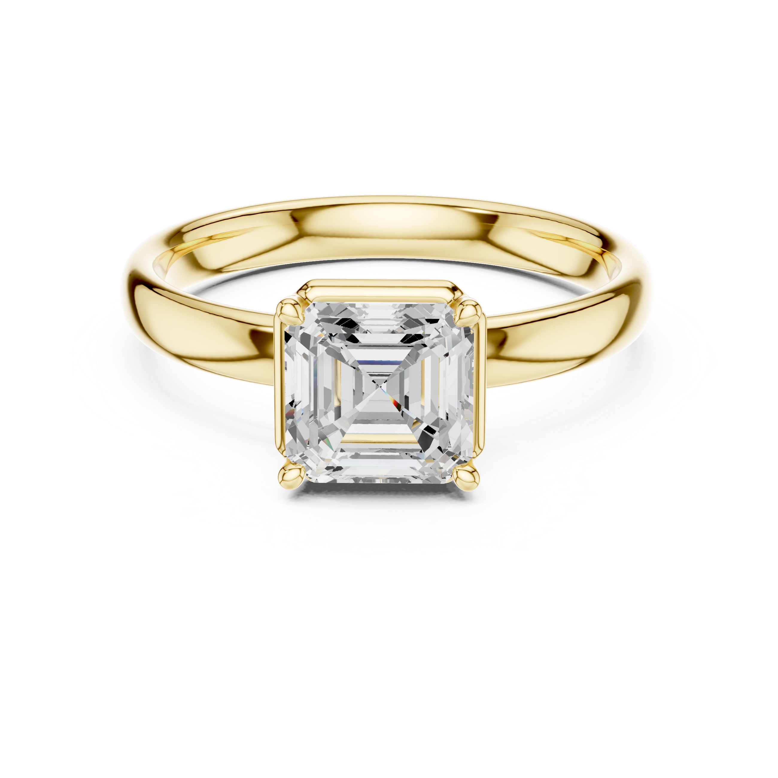 Asscher Cut Solitaire Ring – Classic Minimal Prong Setting