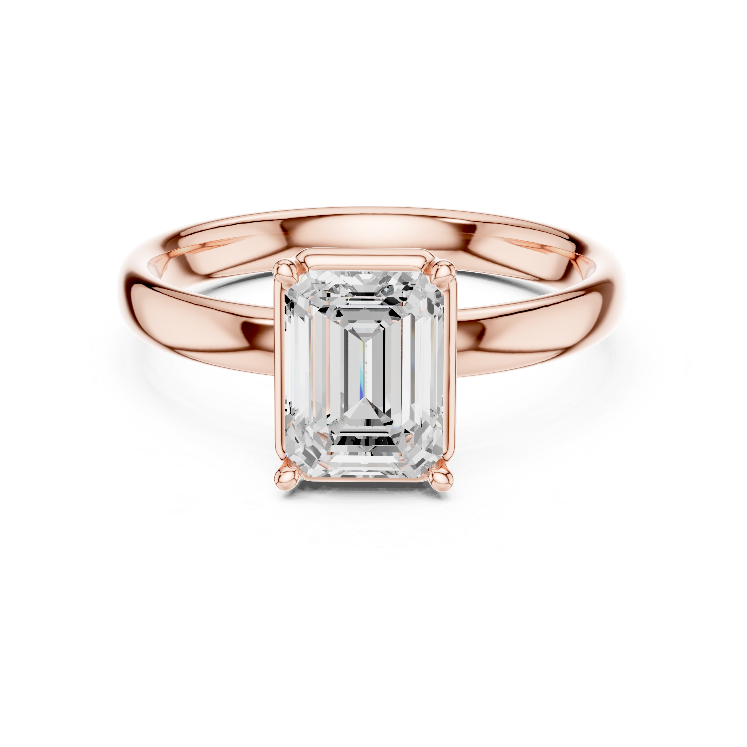 Emerald Cut Solitaire Ring – Sleek Minimal Prong Design