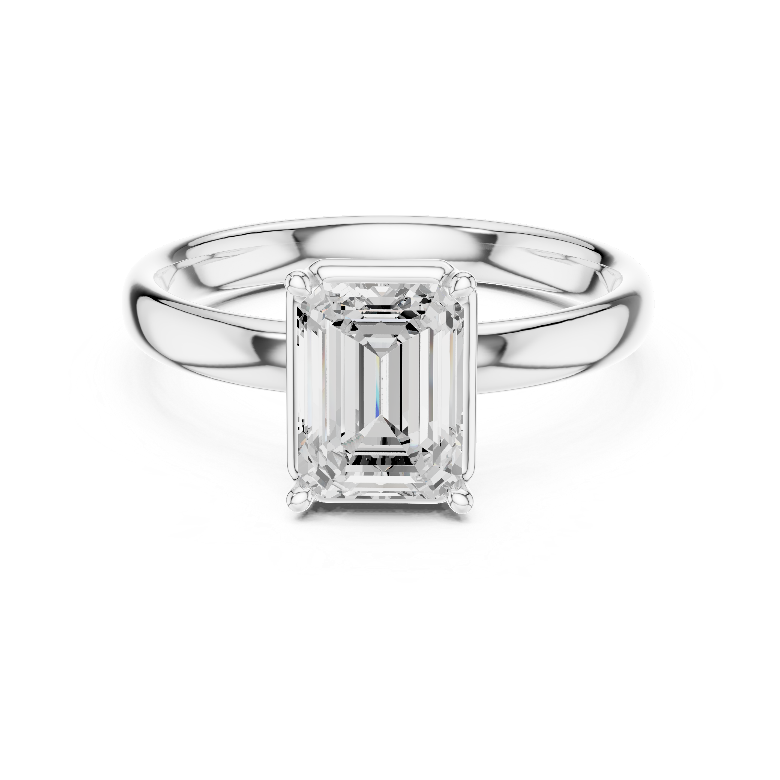 Emerald Cut Solitaire Ring – Sleek Minimal Prong Design
