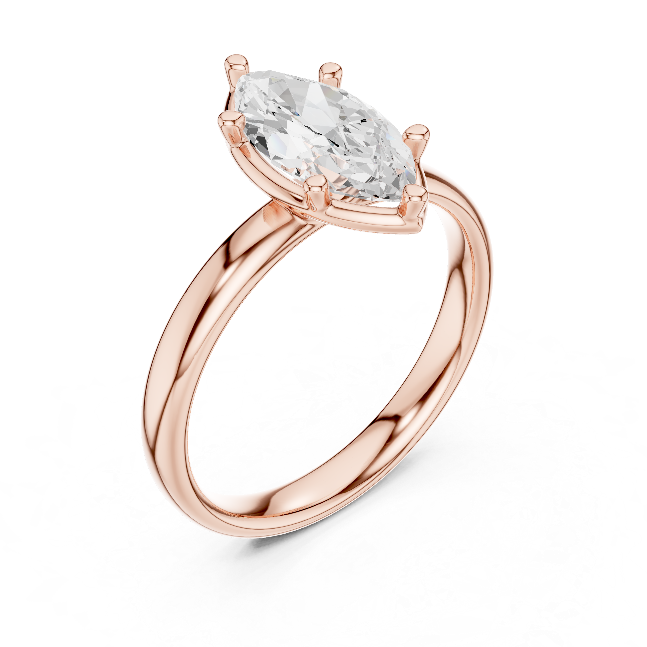 Marquise Cut Solitaire Ring – Elegant and Elongated Design