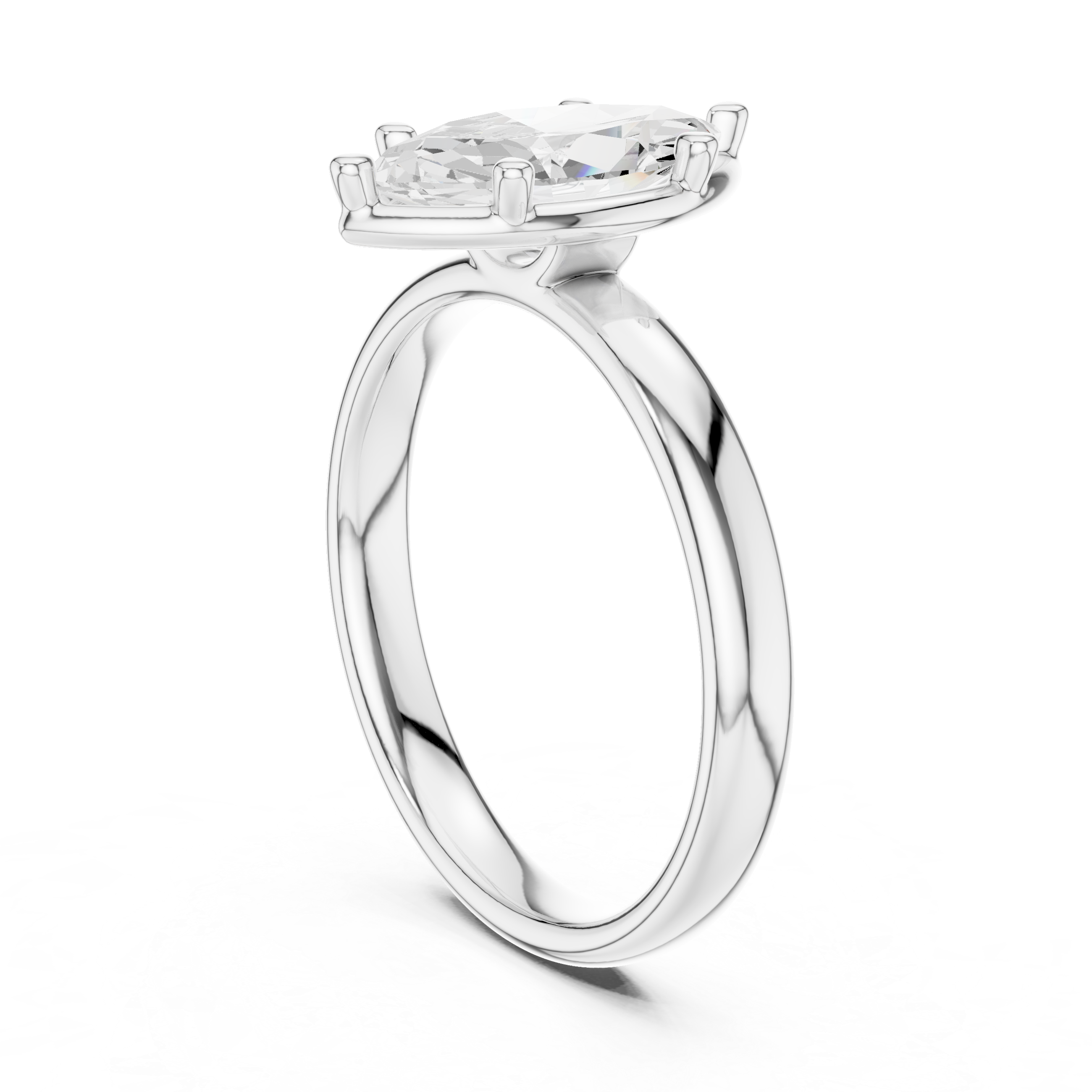 Marquise Cut Solitaire Ring – Elegant and Elongated Design
