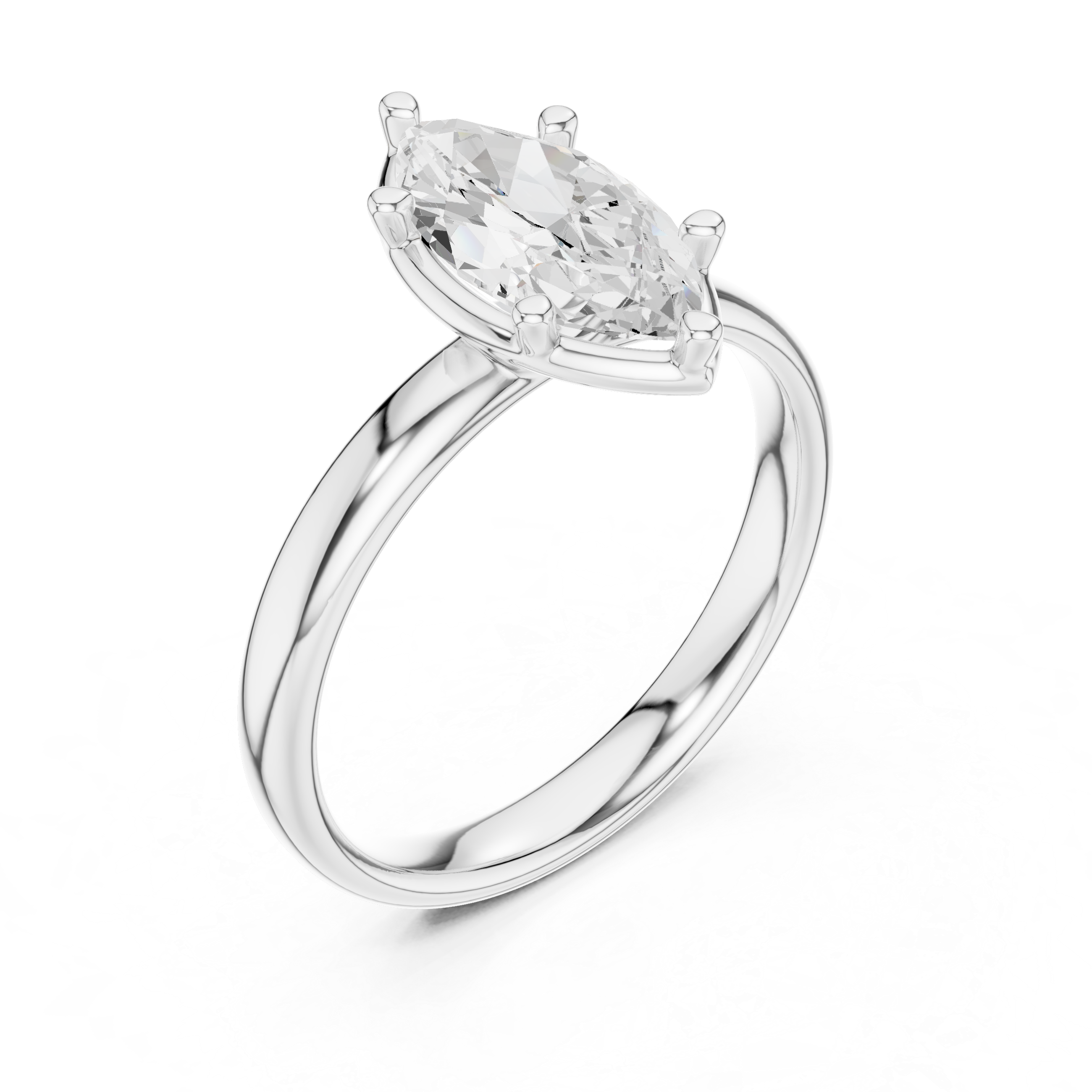 Marquise Cut Solitaire Ring – Elegant and Elongated Design