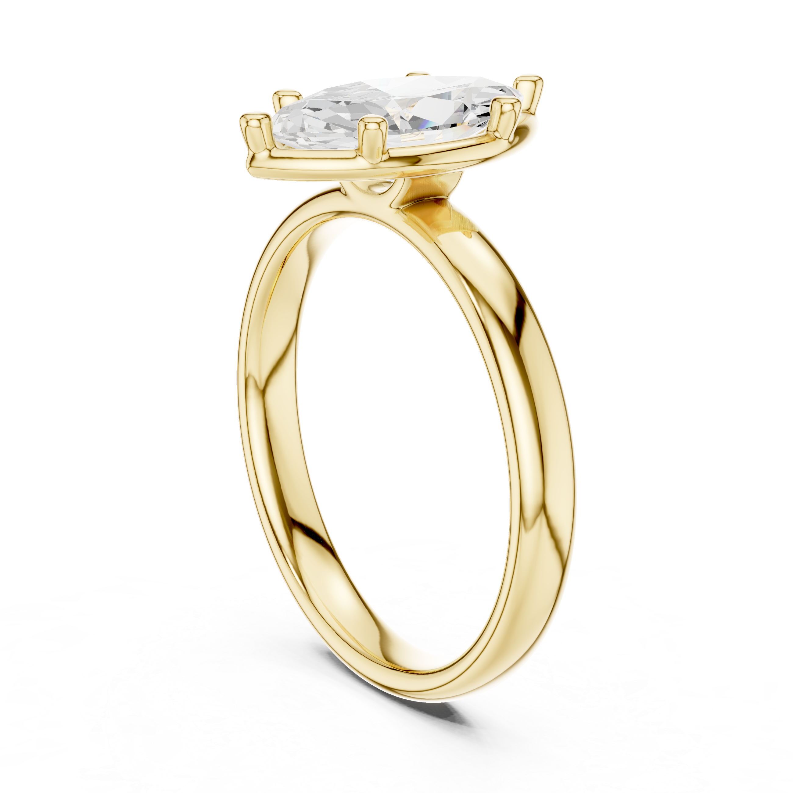 Marquise Cut Solitaire Ring – Elegant and Elongated Design