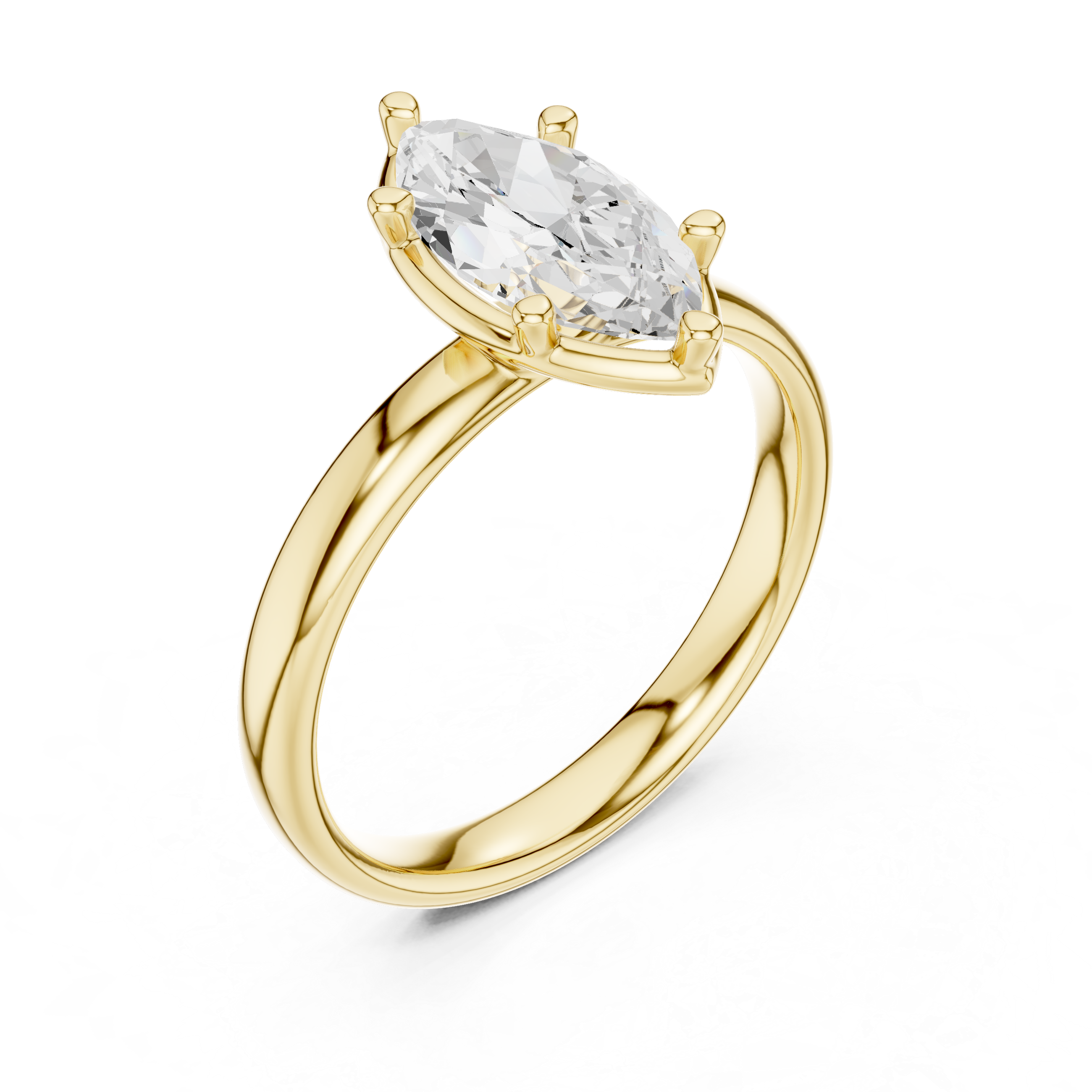Marquise Cut Solitaire Ring – Elegant and Elongated Design