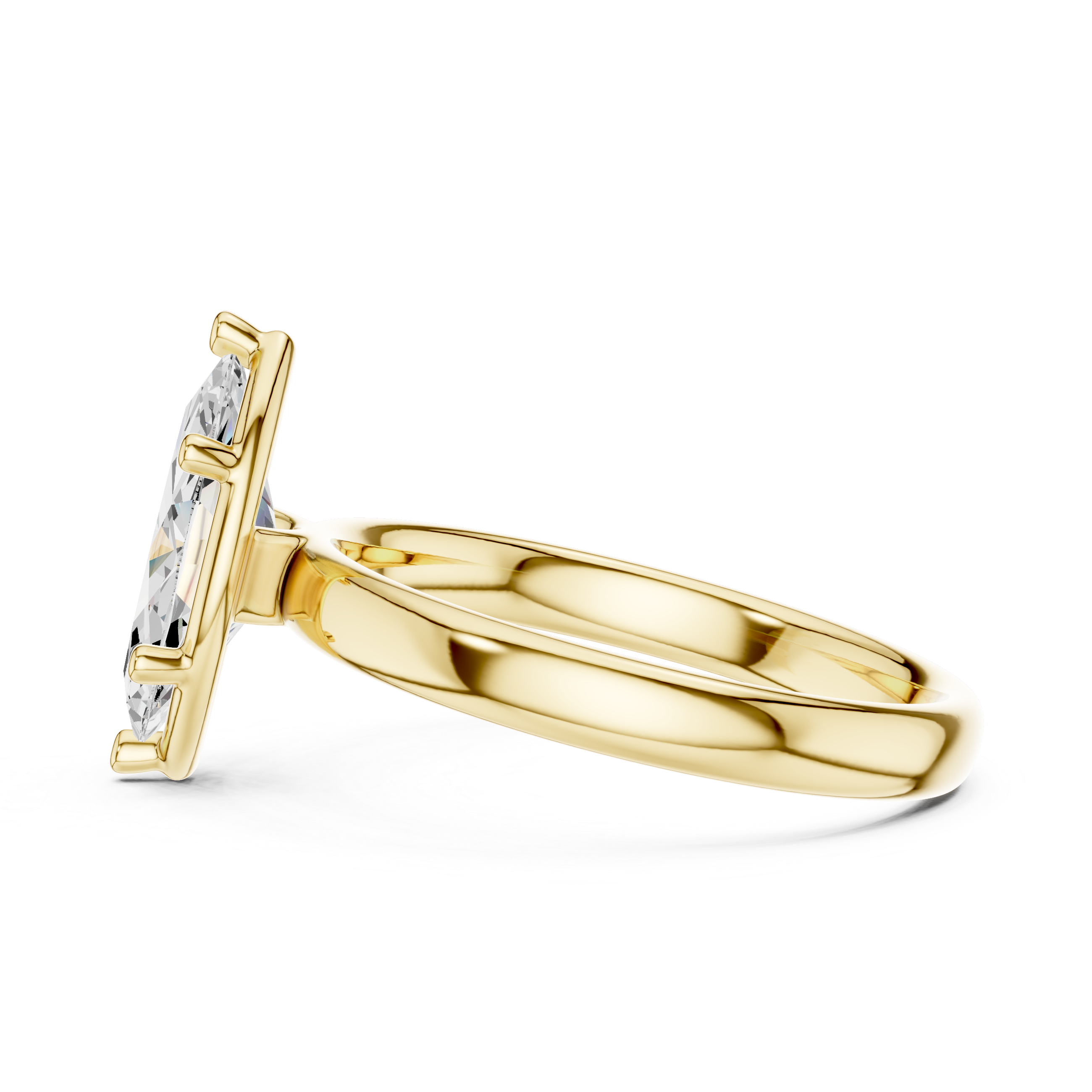 Marquise Cut Solitaire Ring – Elegant and Elongated Design