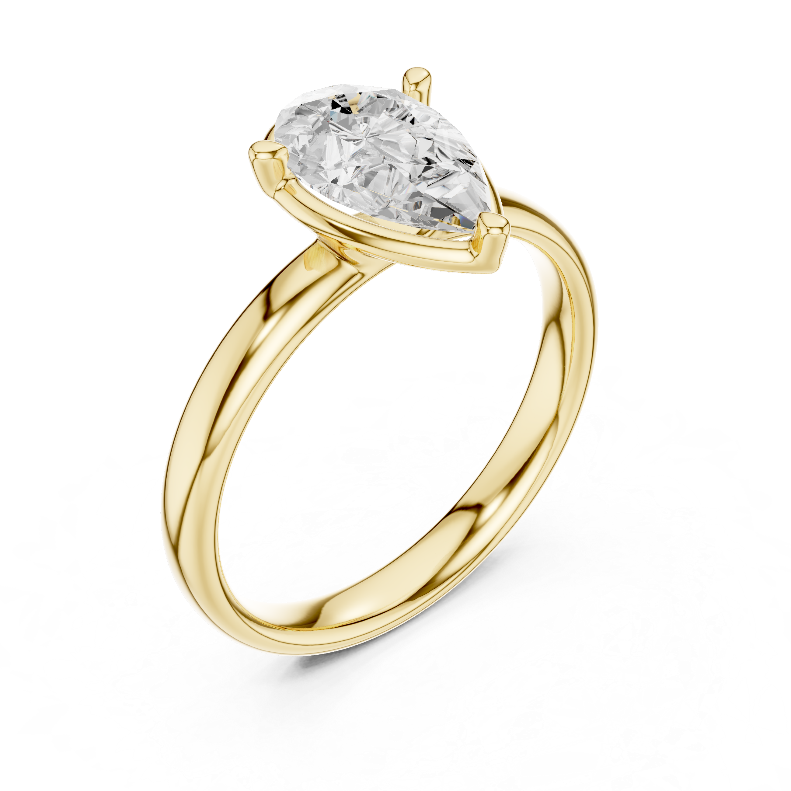 Pear Cut Solitaire Ring – Elegant Minimal Classic Design