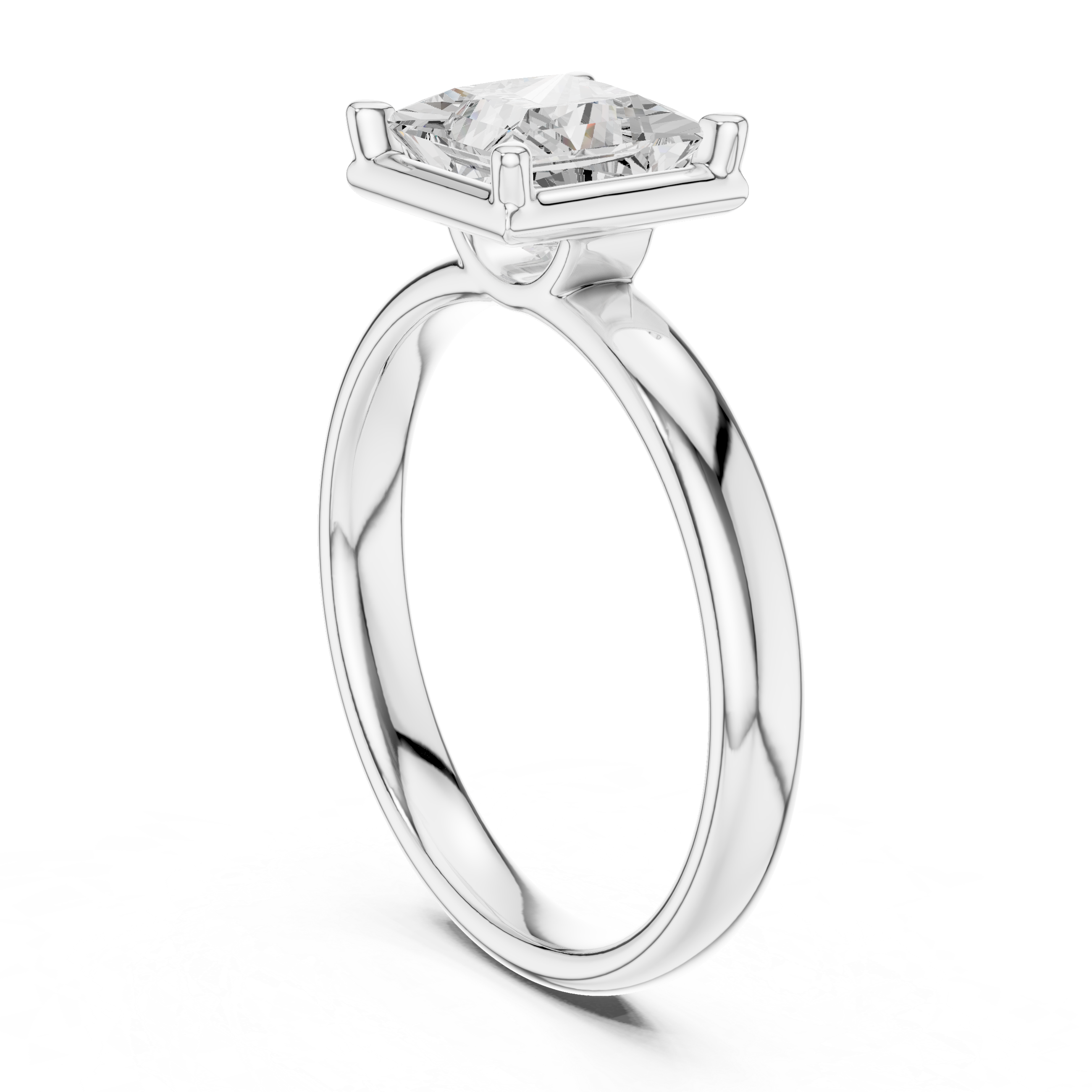Princess Cut Solitaire Ring – Timeless Minimal Elegance