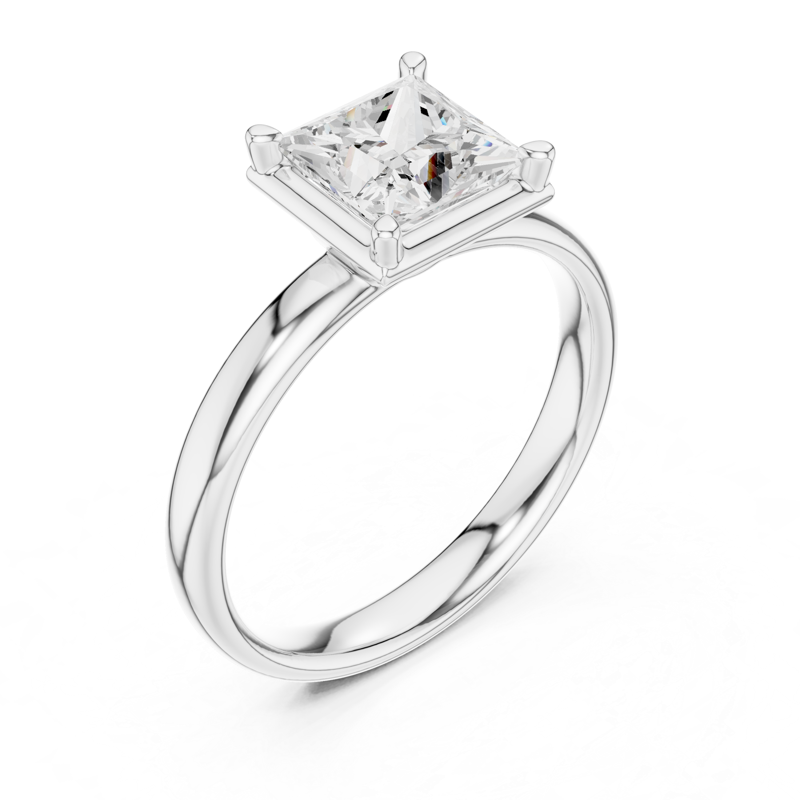 Princess Cut Solitaire Ring – Timeless Minimal Elegance