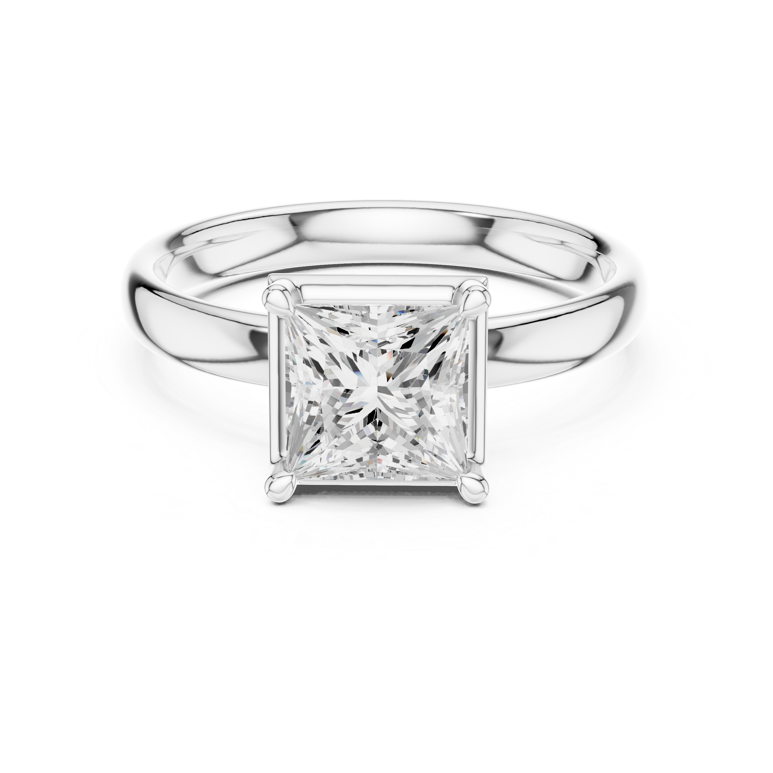 Princess Cut Solitaire Ring – Timeless Minimal Elegance