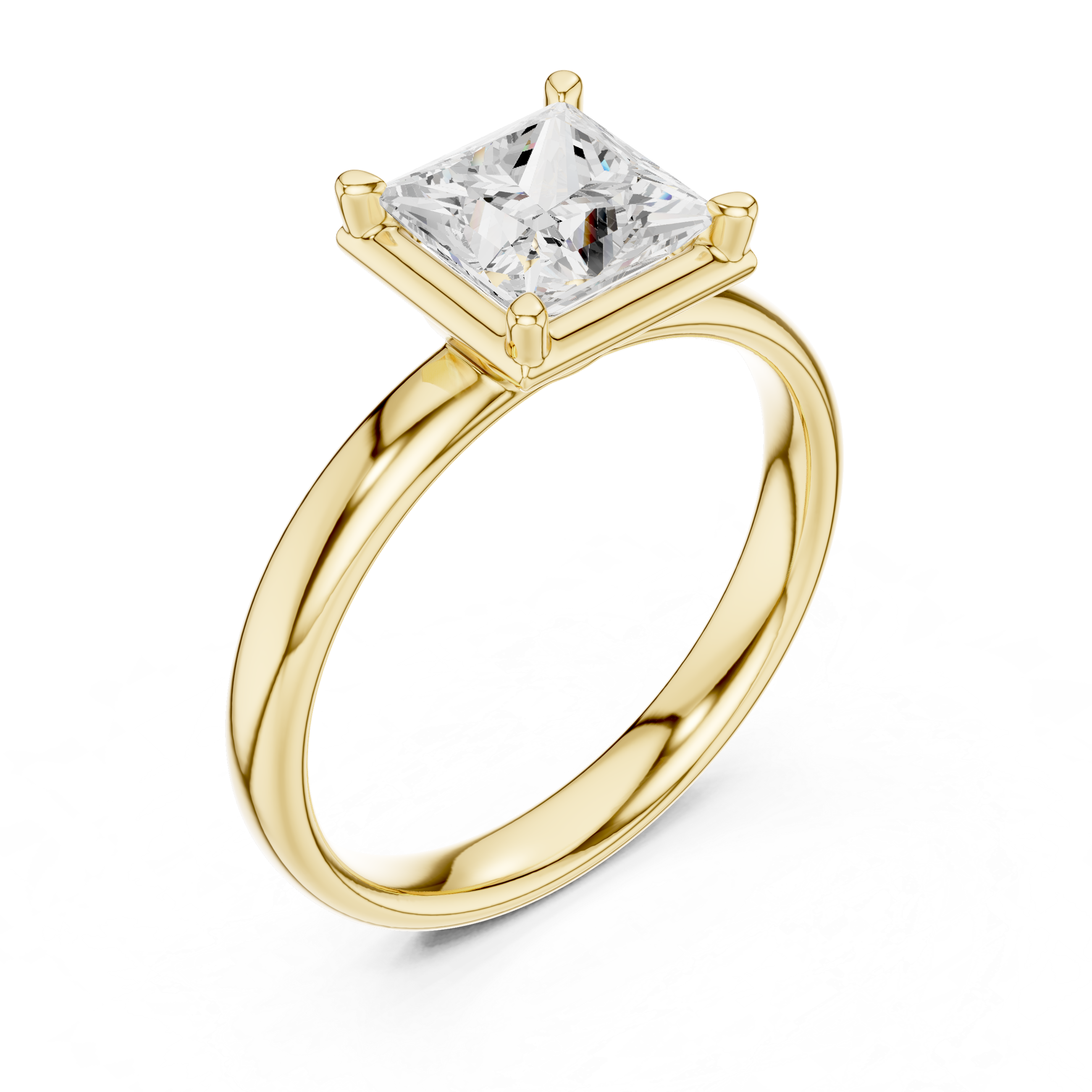 Princess Cut Solitaire Ring – Timeless Minimal Elegance