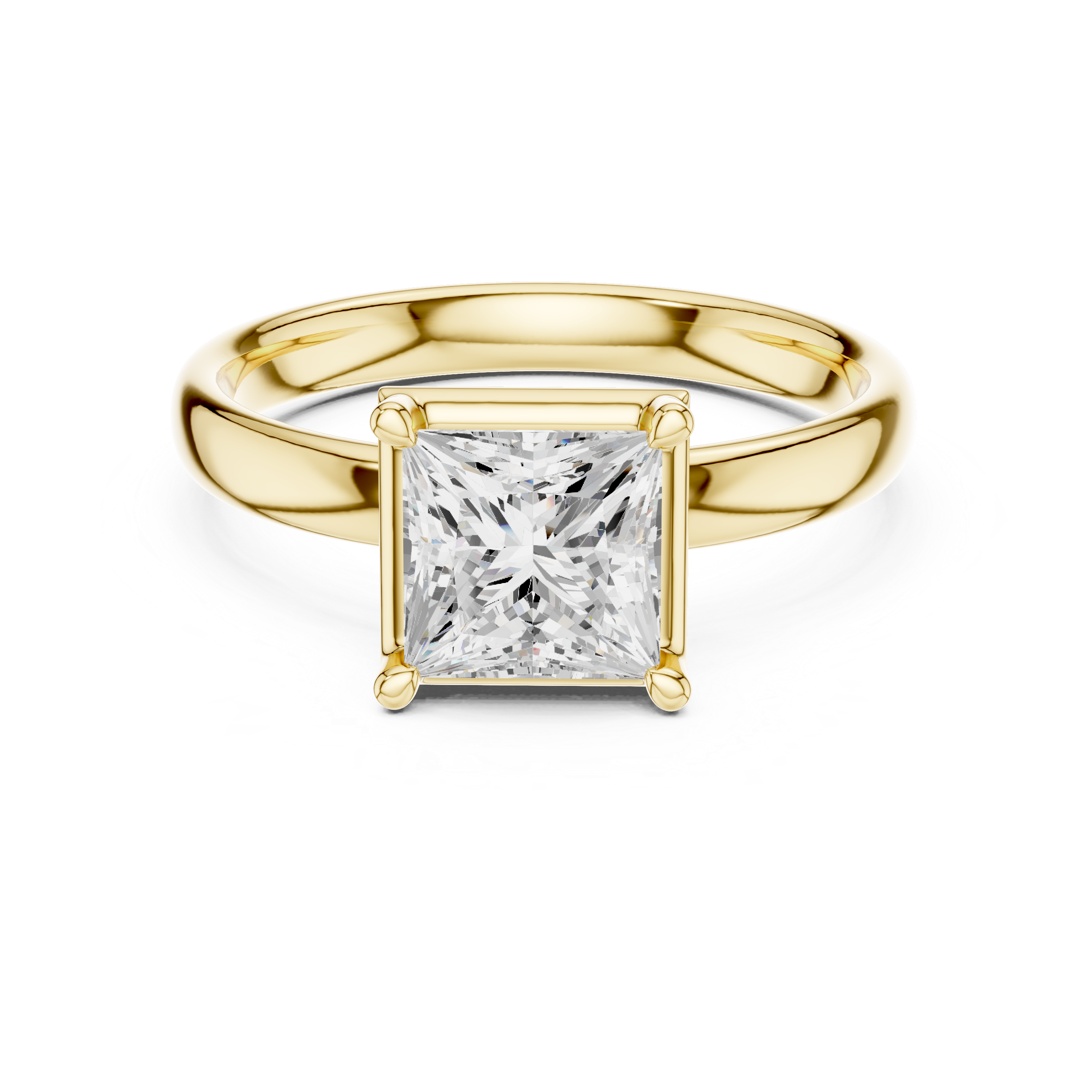 Princess Cut Solitaire Ring – Timeless Minimal Elegance