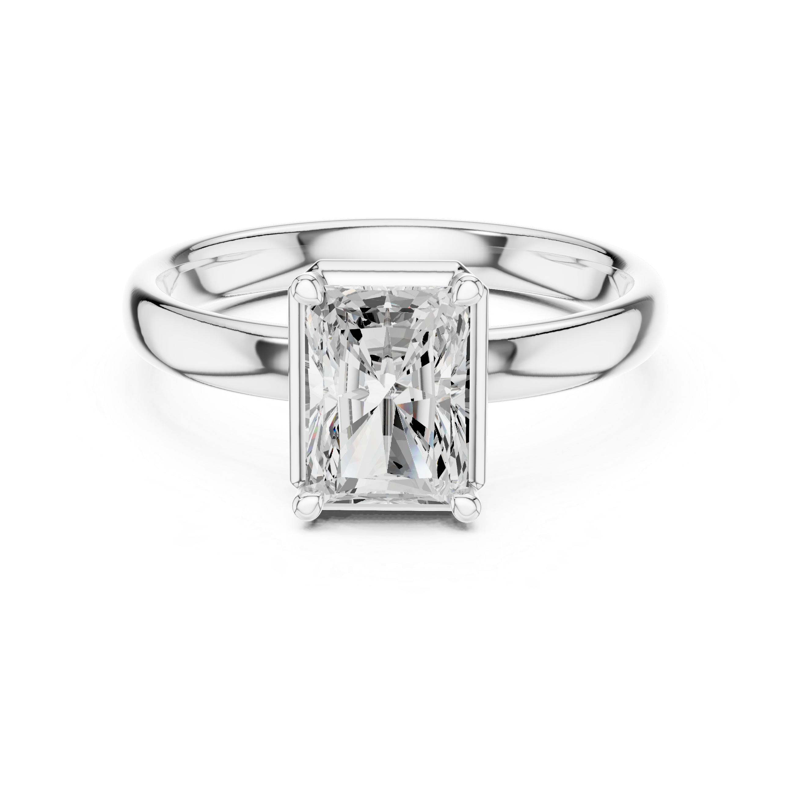 Radiant Cut Solitaire Ring – Modern Minimal Elegance