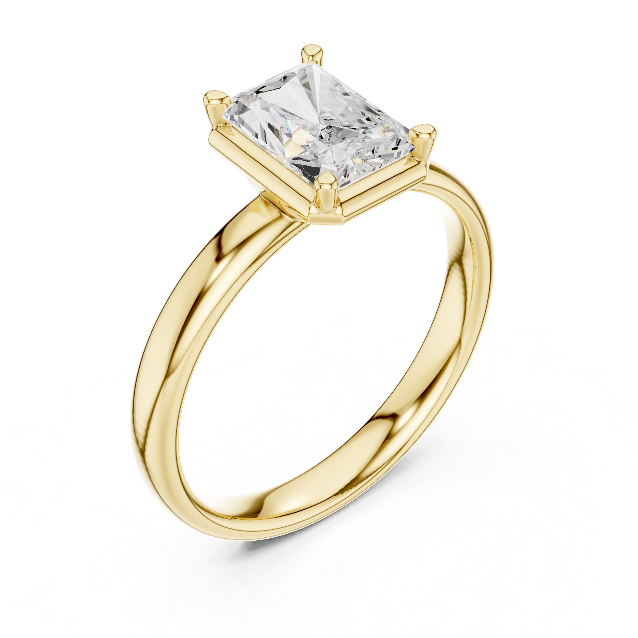 Radiant Cut Solitaire Ring – Modern Minimal Elegance