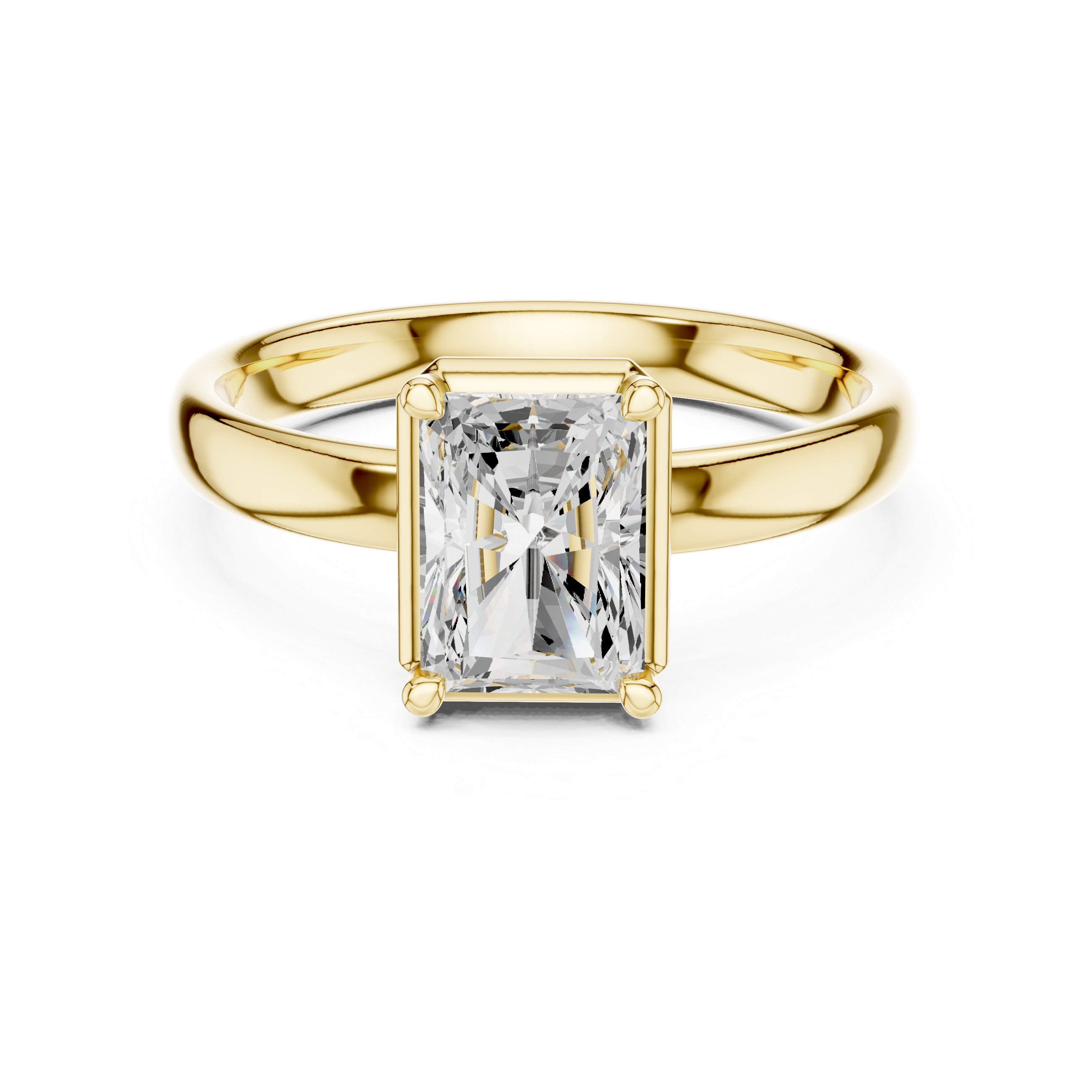 Radiant Cut Solitaire Ring – Modern Minimal Elegance