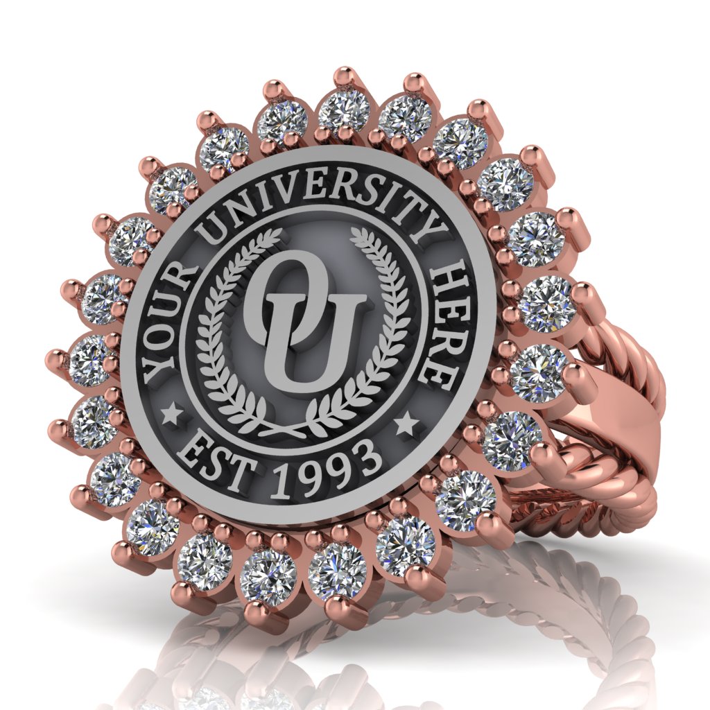 Serku | Rope Edge Band Custom Collage Ring