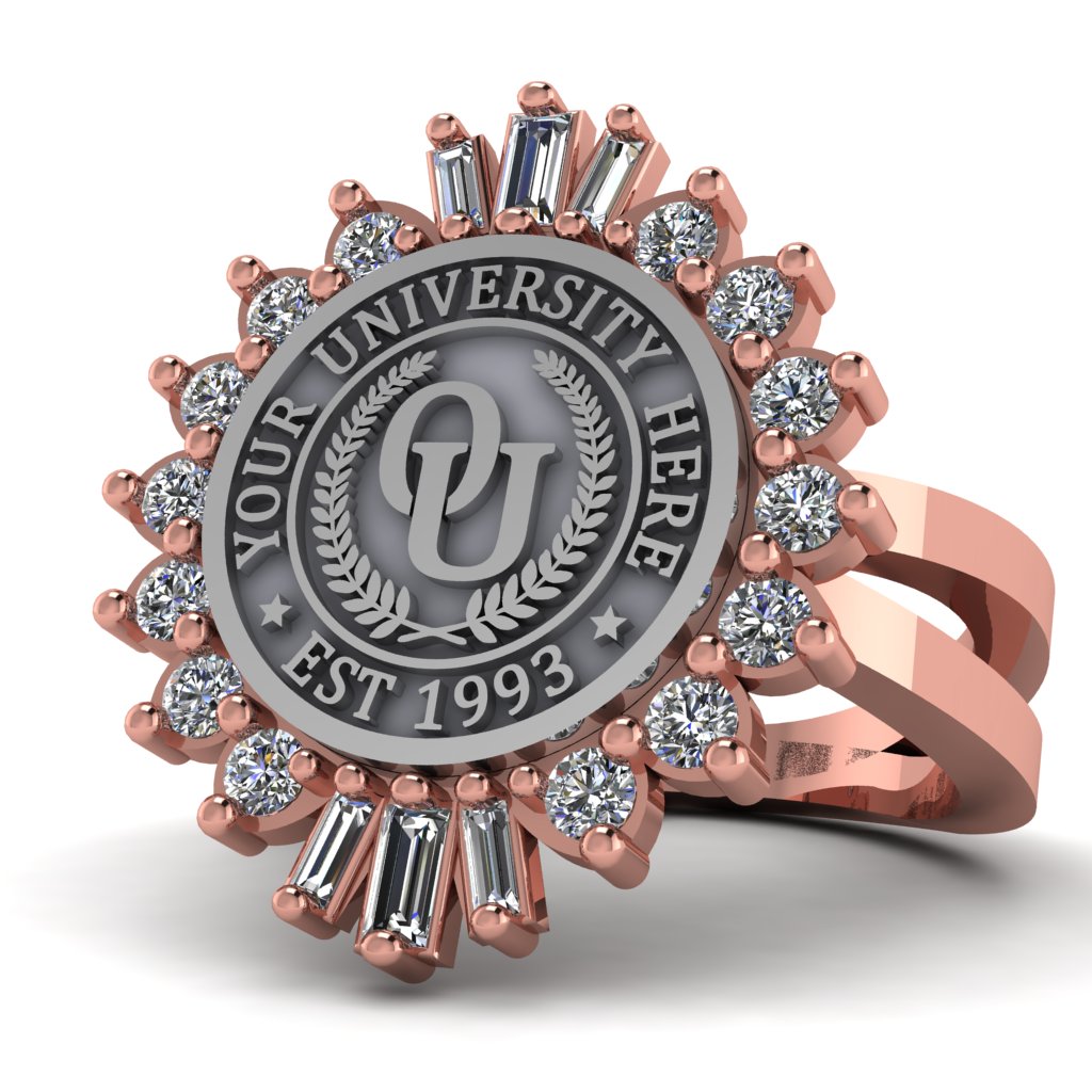 Seren | Knife Edge Band Custom Collage Ring