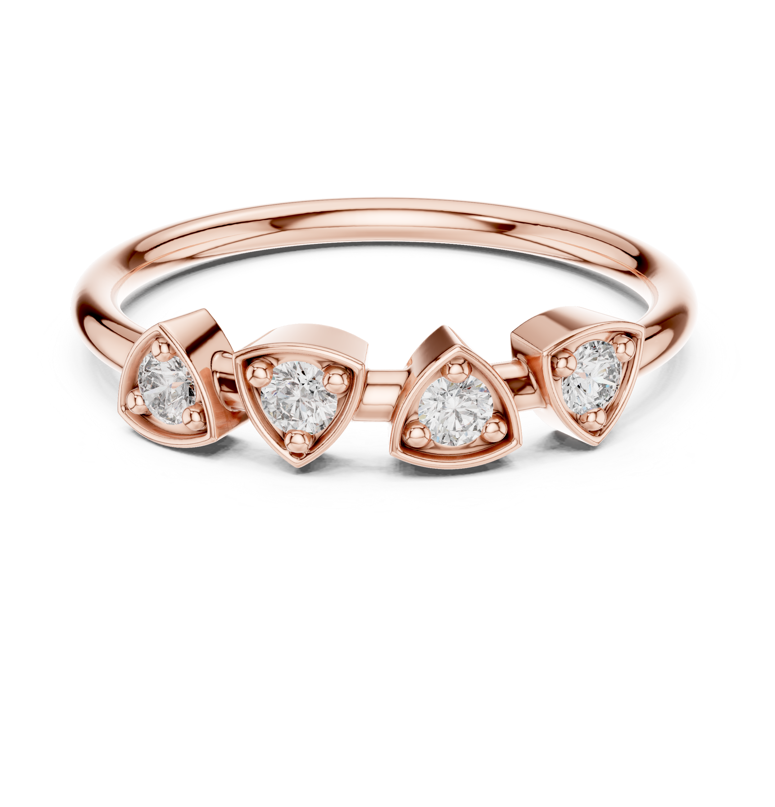 Geometric Multi-Stone Diamond Ring – Modern Minimal Cluster Design