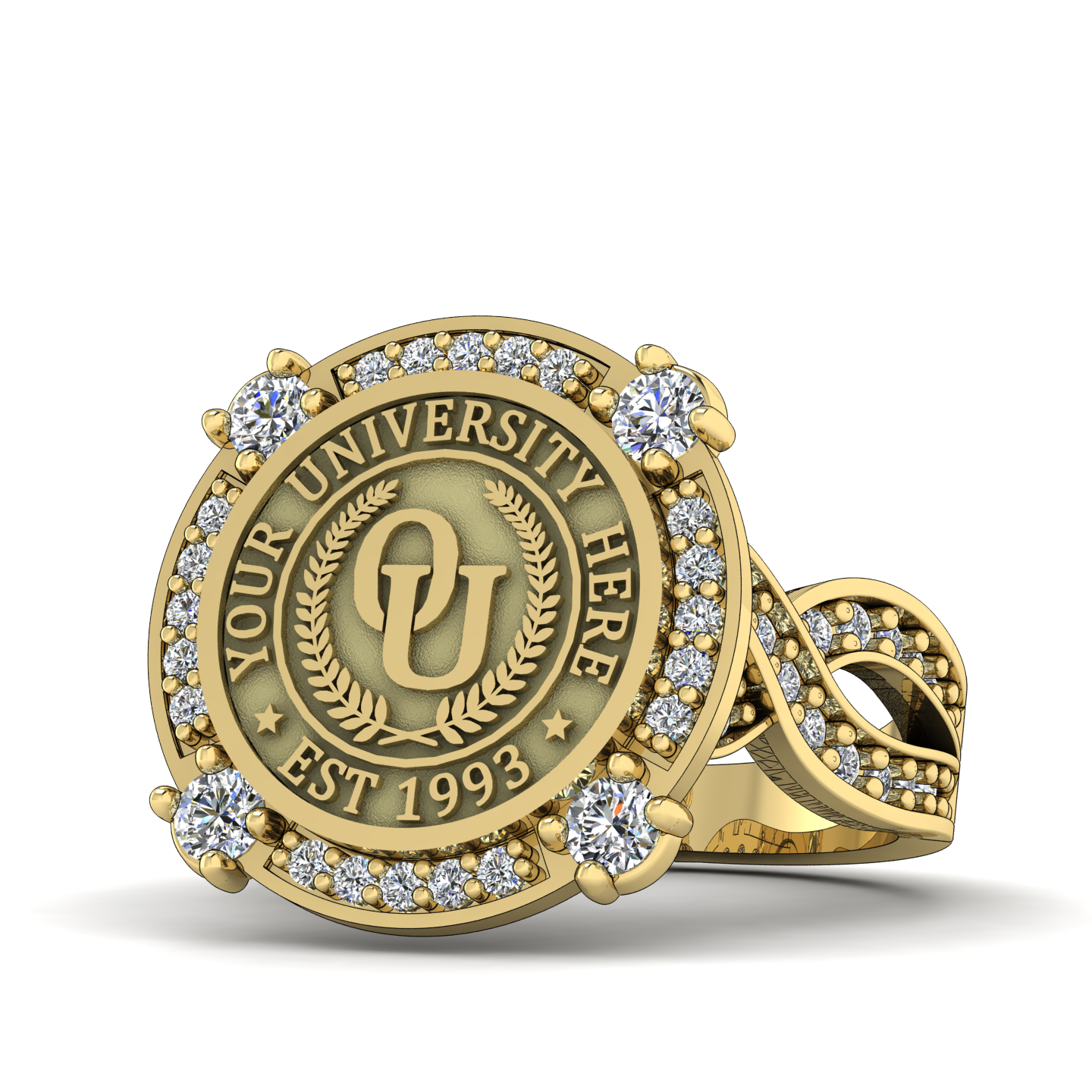 F-Sparkles | Infinity Pave Band Custom College Ring