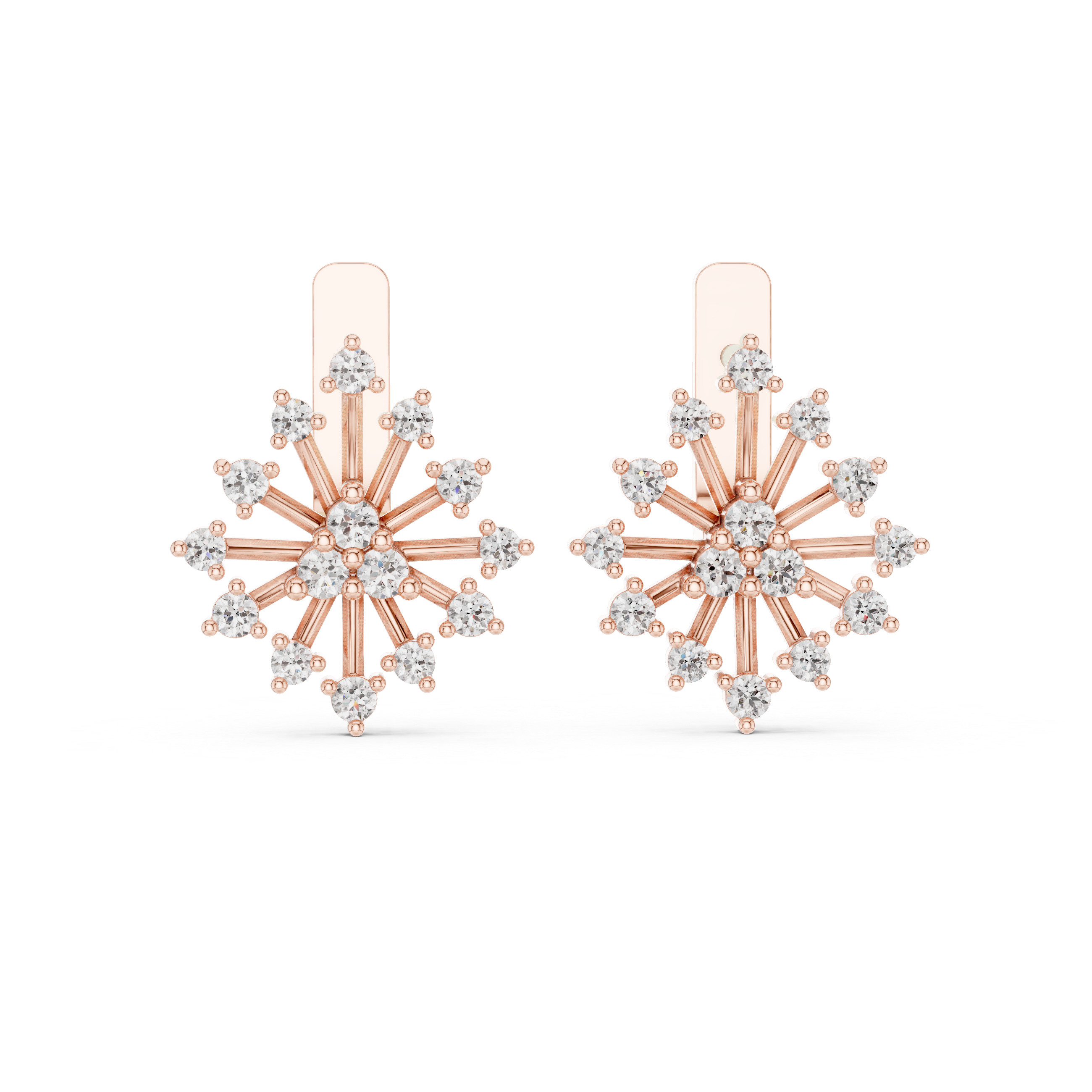 Radiant Starburst Diamond Stud Earrings