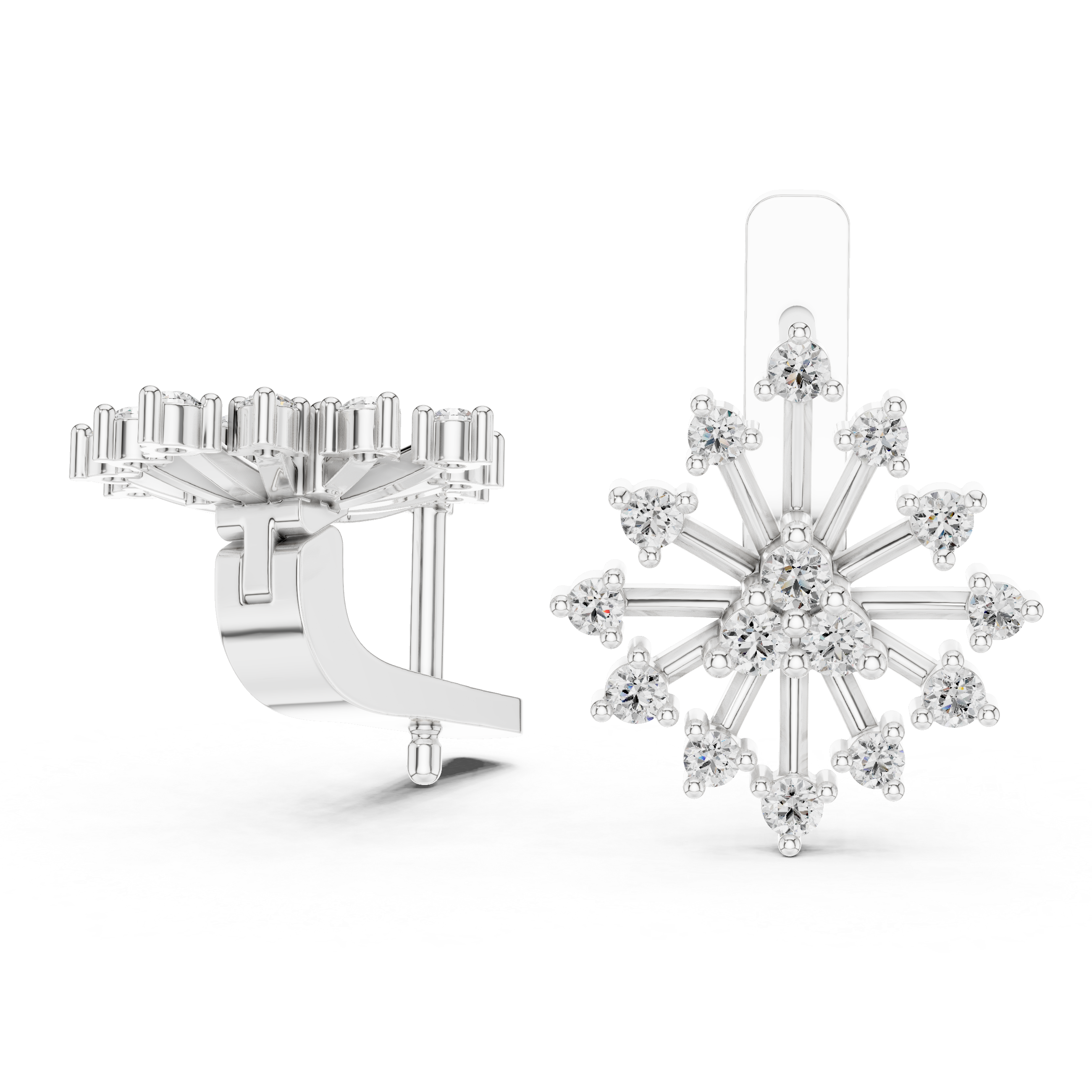 Radiant Starburst Diamond Stud Earrings