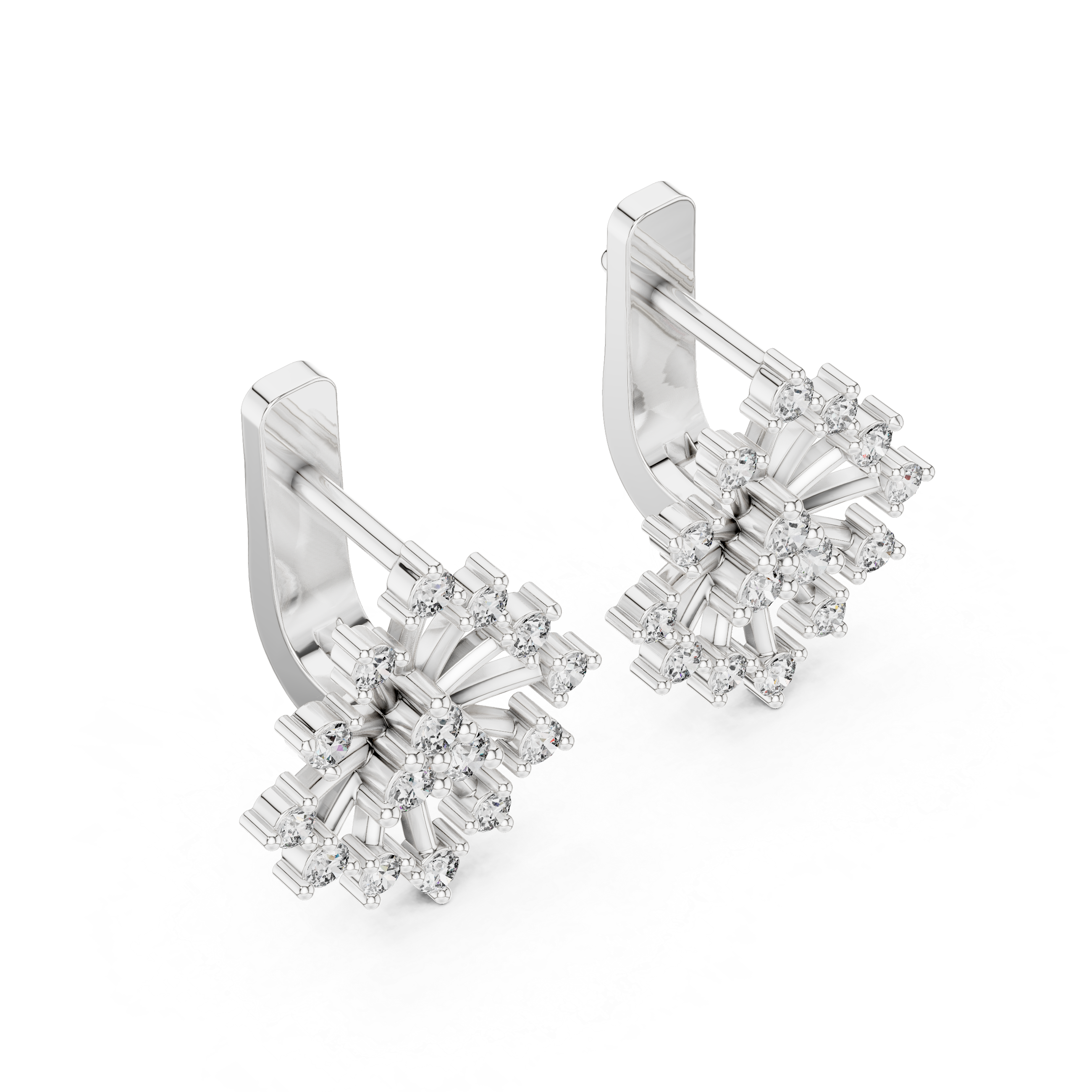 Radiant Starburst Diamond Stud Earrings