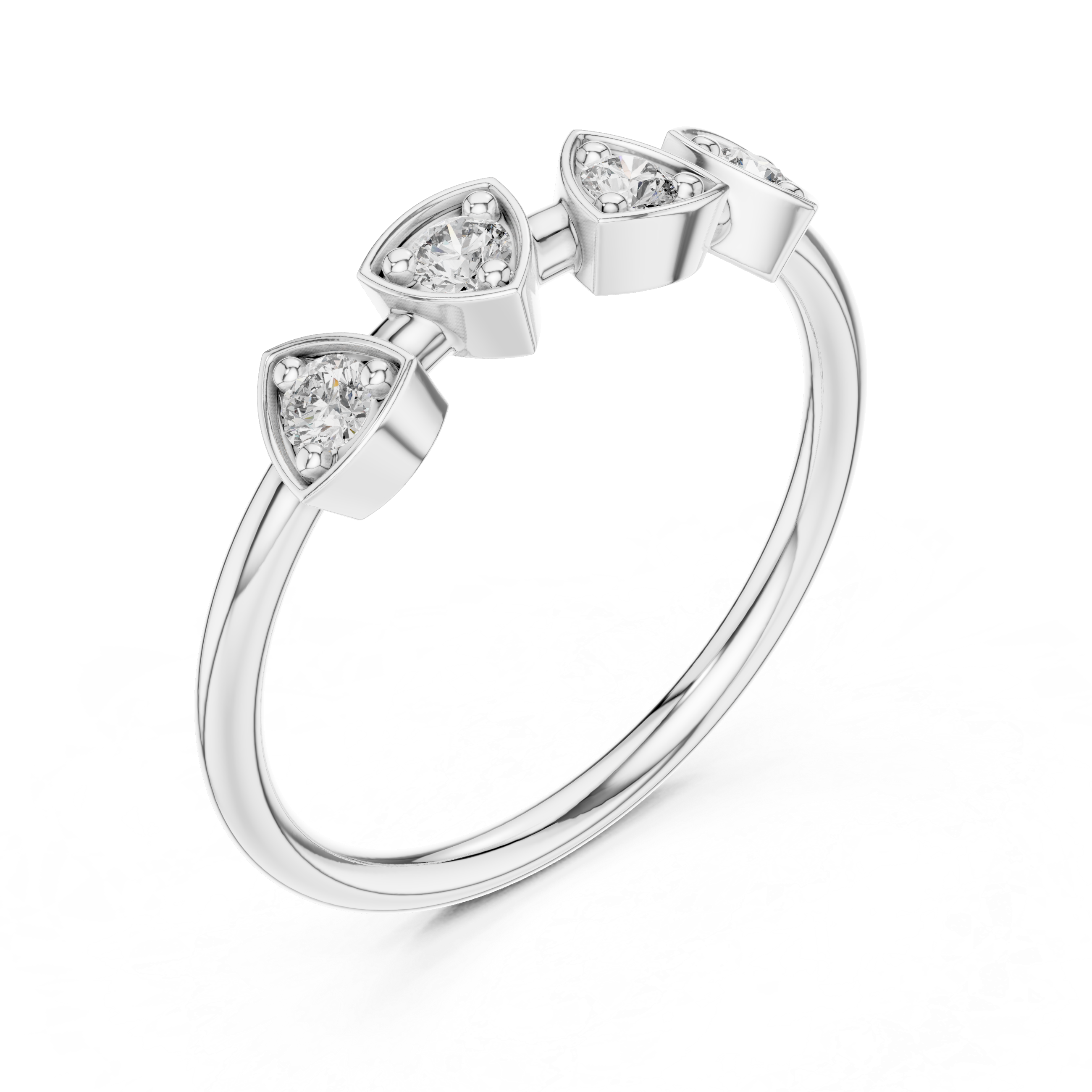 Geometric Multi-Stone Diamond Ring – Modern Minimal Cluster Design