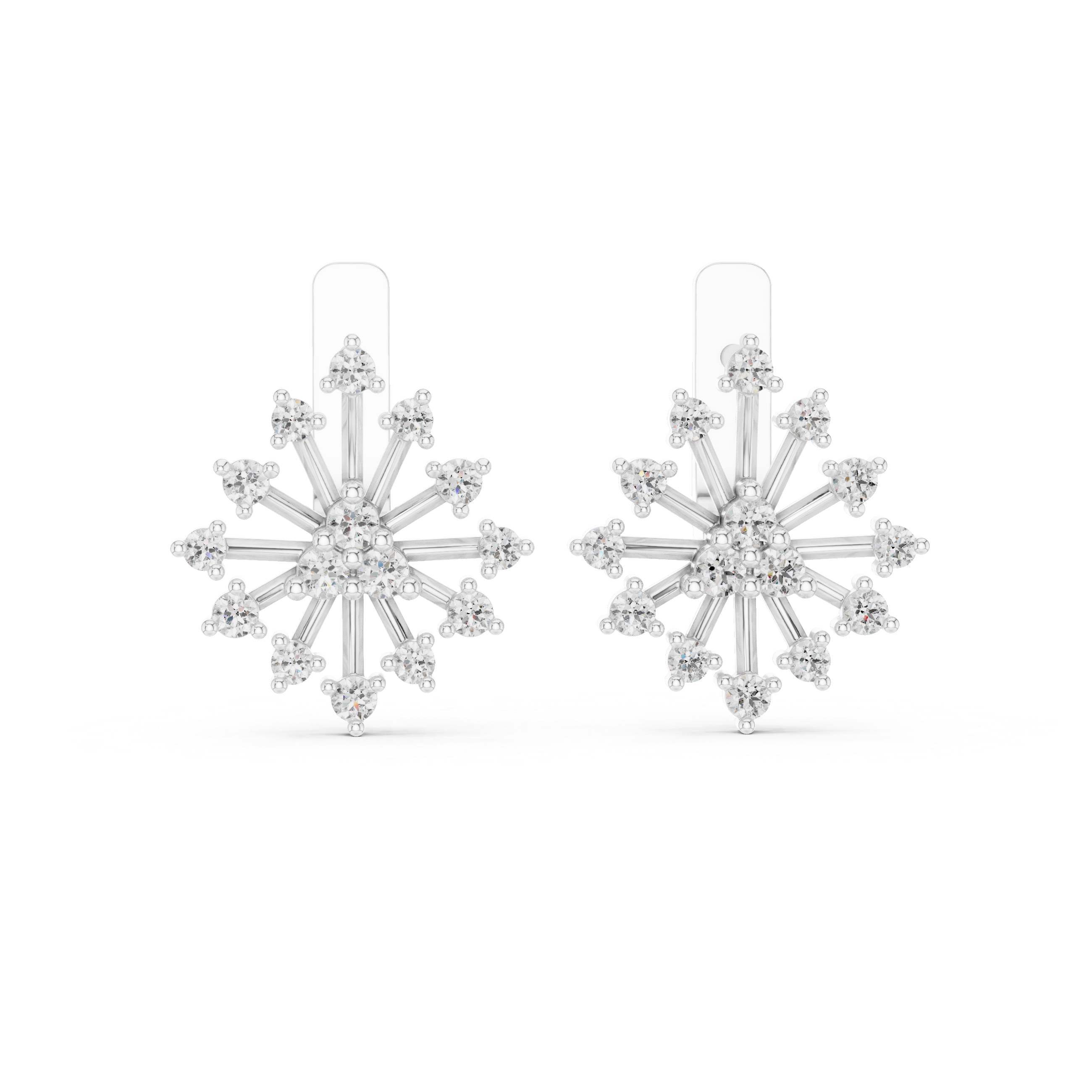 Radiant Starburst Diamond Stud Earrings