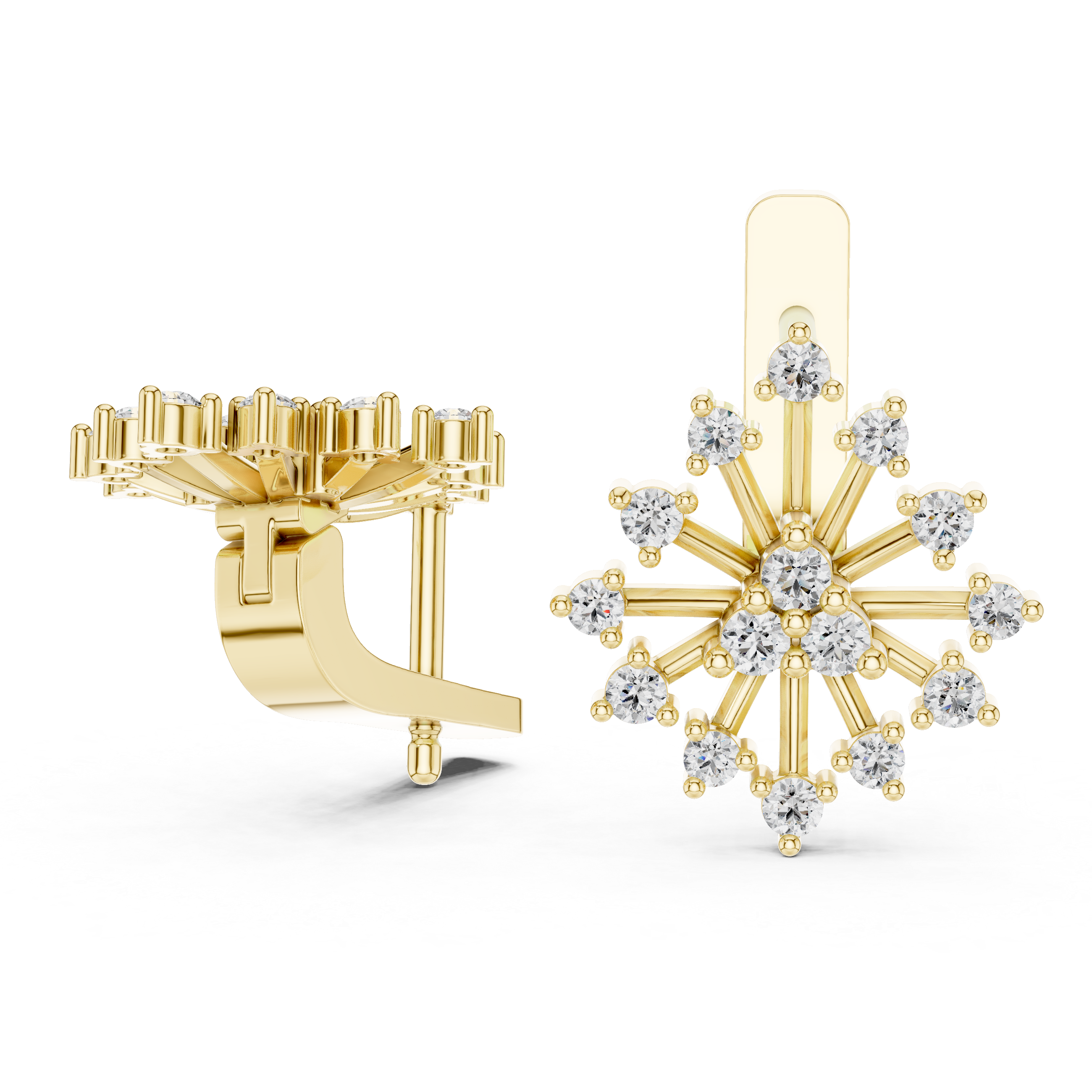 Radiant Starburst Diamond Stud Earrings