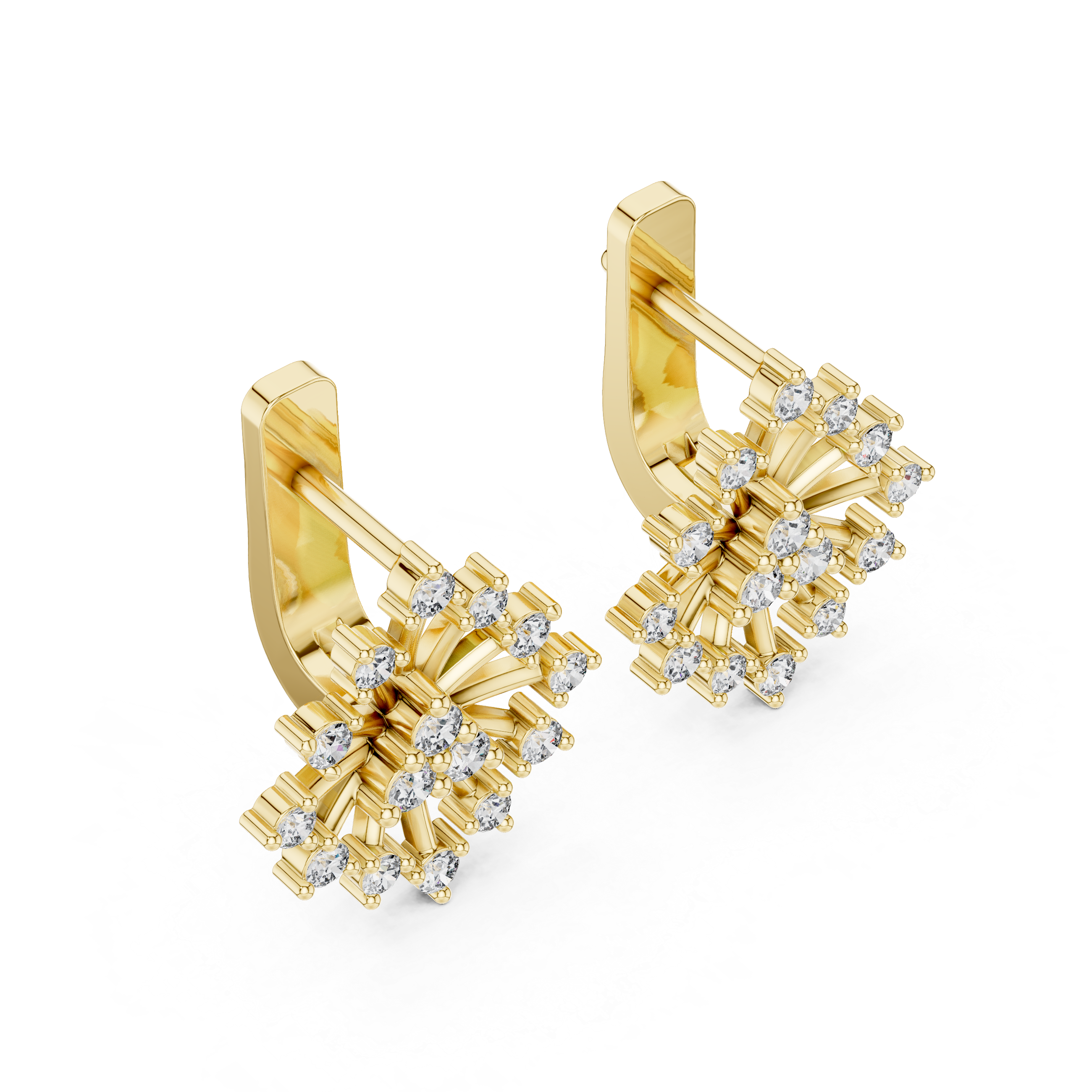 Radiant Starburst Diamond Stud Earrings