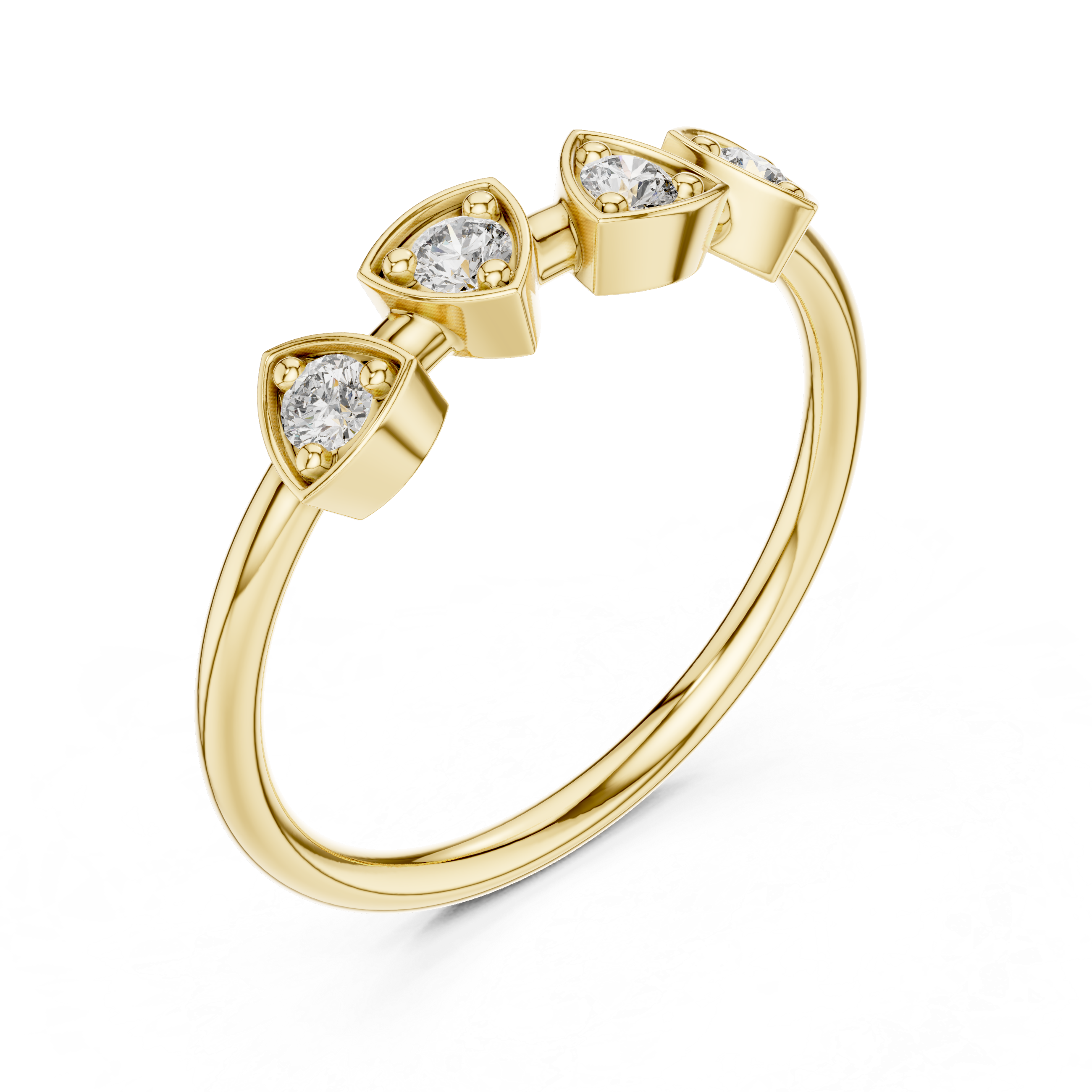 Geometric Multi-Stone Diamond Ring – Modern Minimal Cluster Design