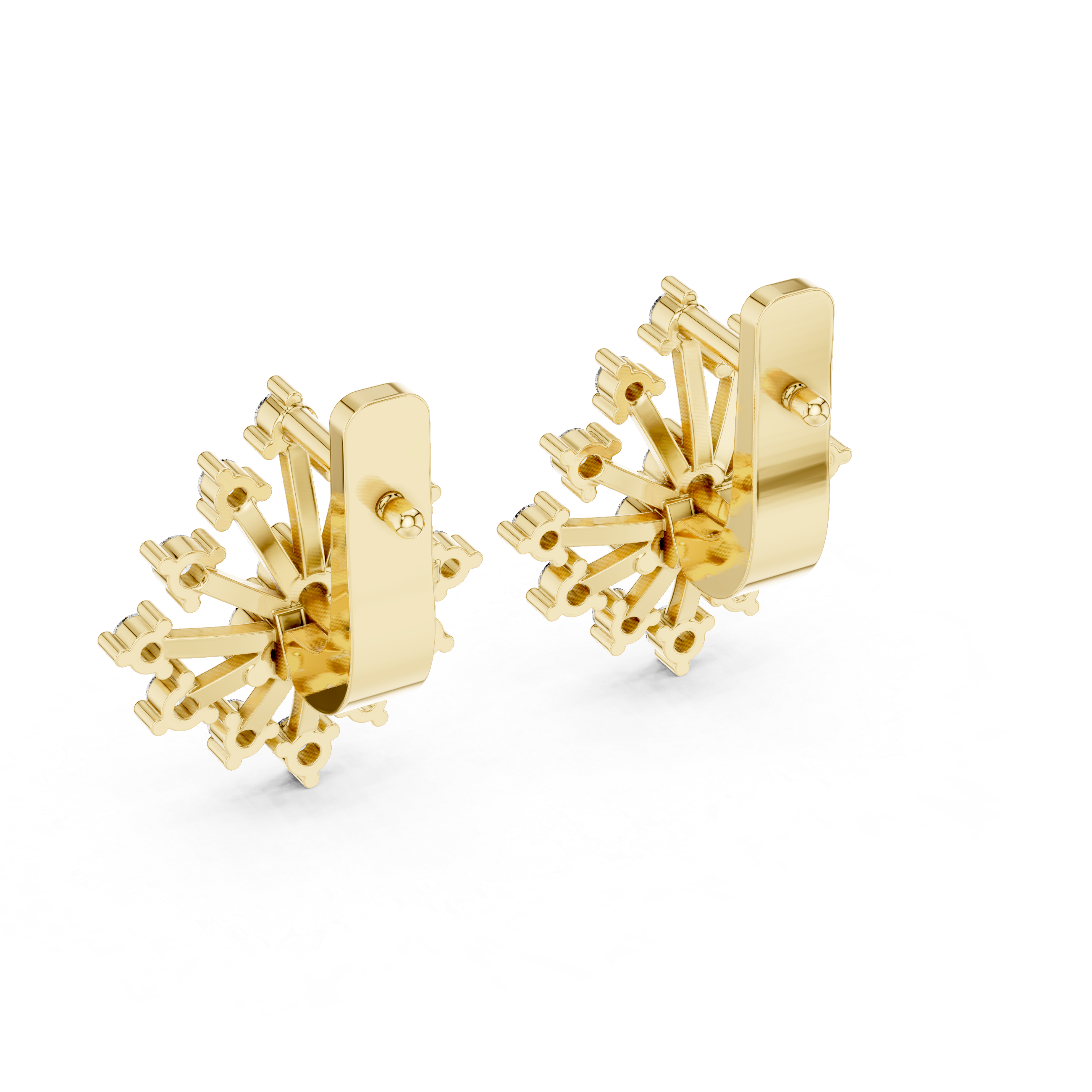 Radiant Starburst Diamond Stud Earrings