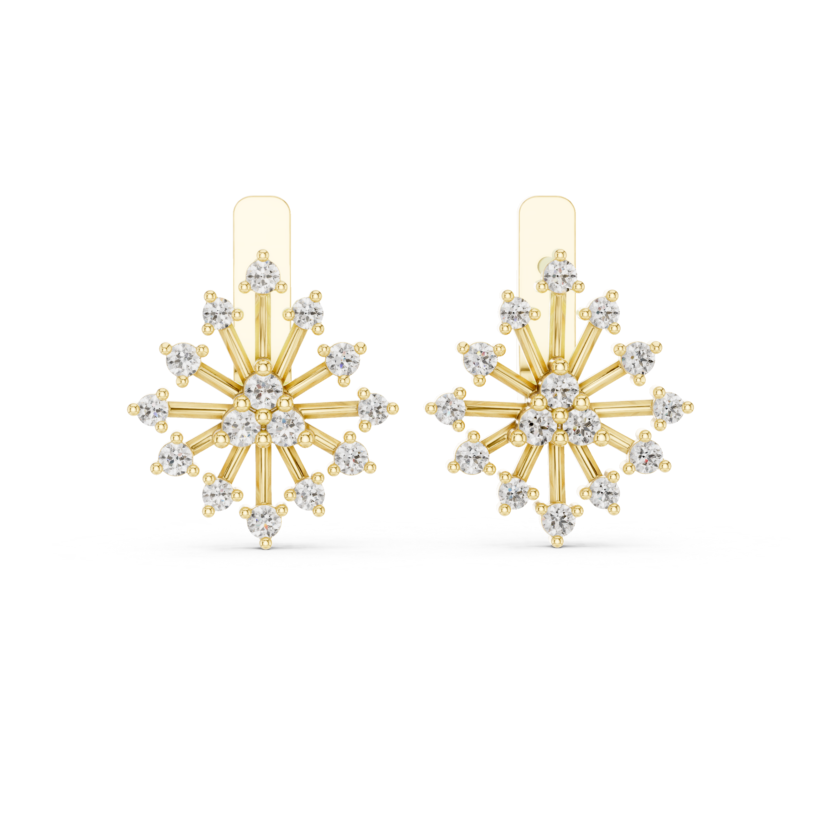 Radiant Starburst Diamond Stud Earrings