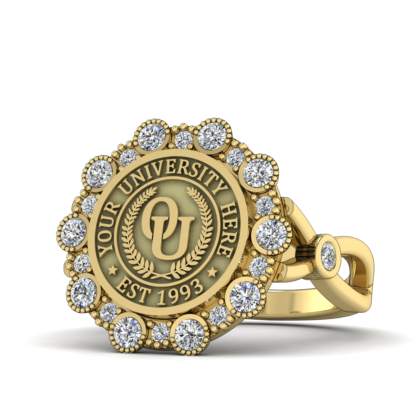 Belgi | Infinity Bezel Band Custom College Ring