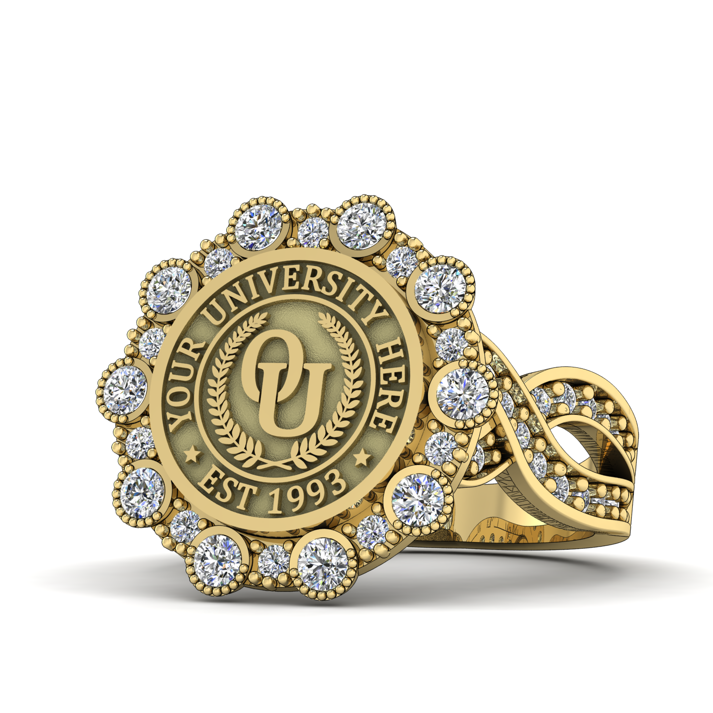 Belgi | Infinity Pave Band Custom College Ring