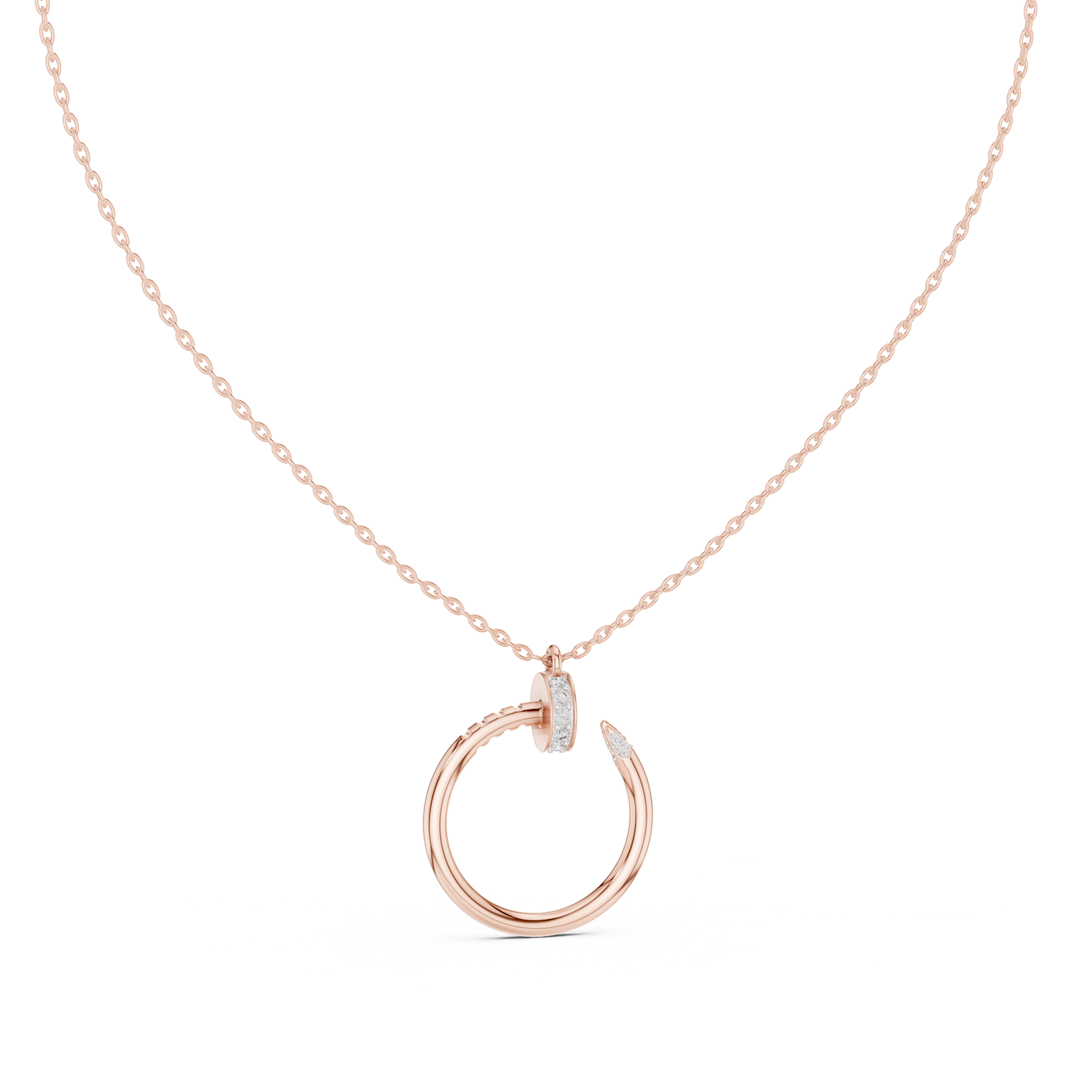 Luxury Nail Hoop Diamond Necklace
