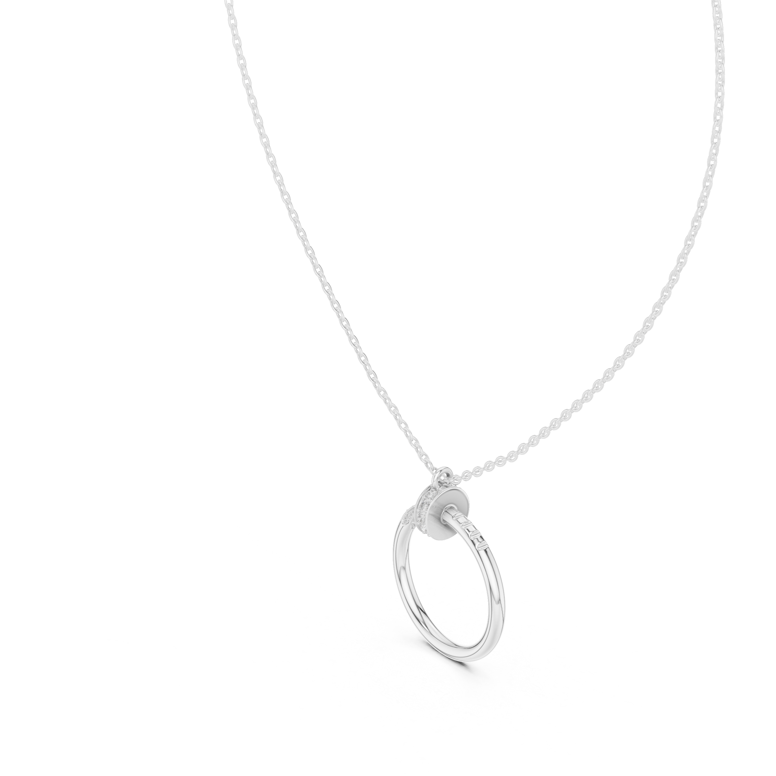 Luxury Nail Hoop Diamond Necklace