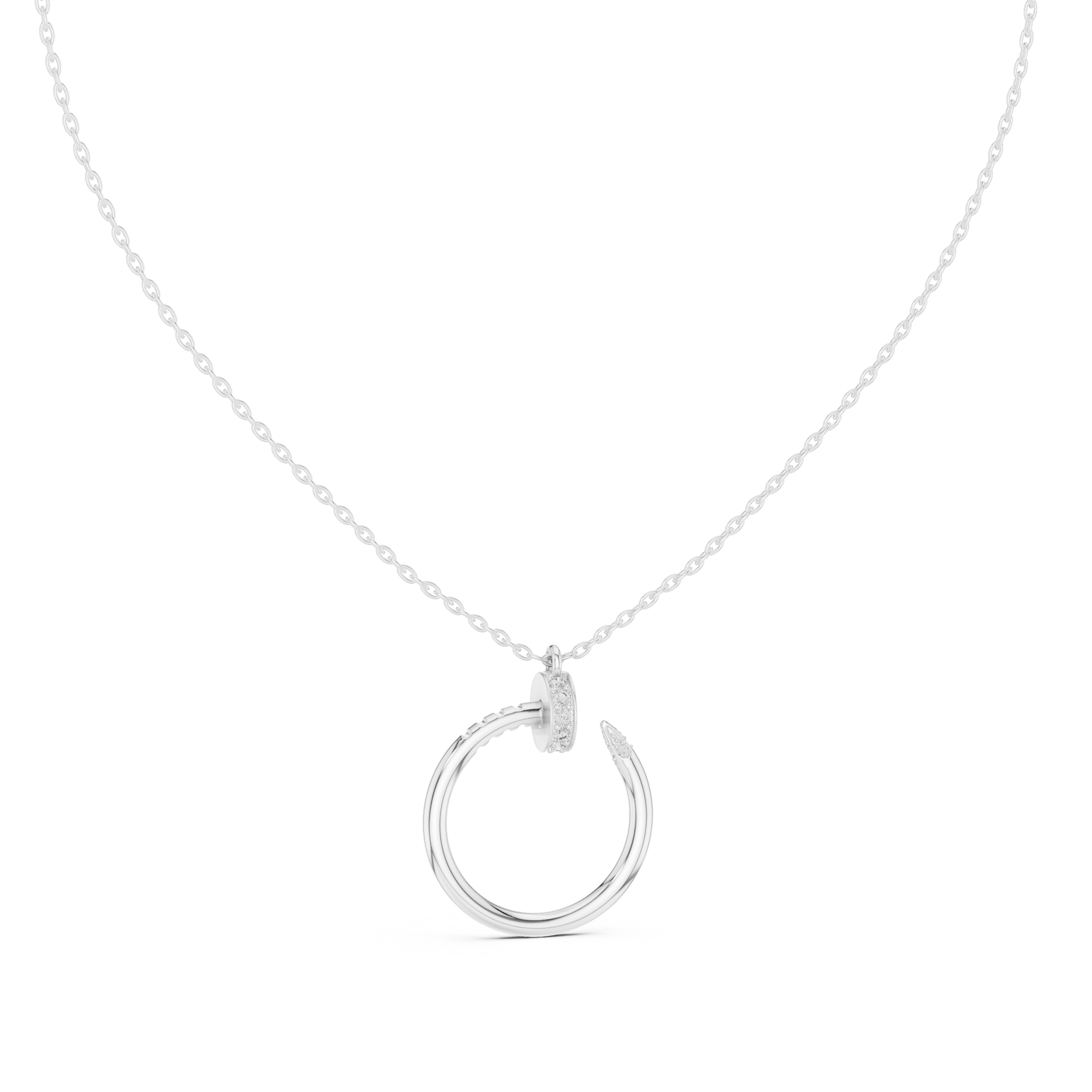 Luxury Nail Hoop Diamond Necklace